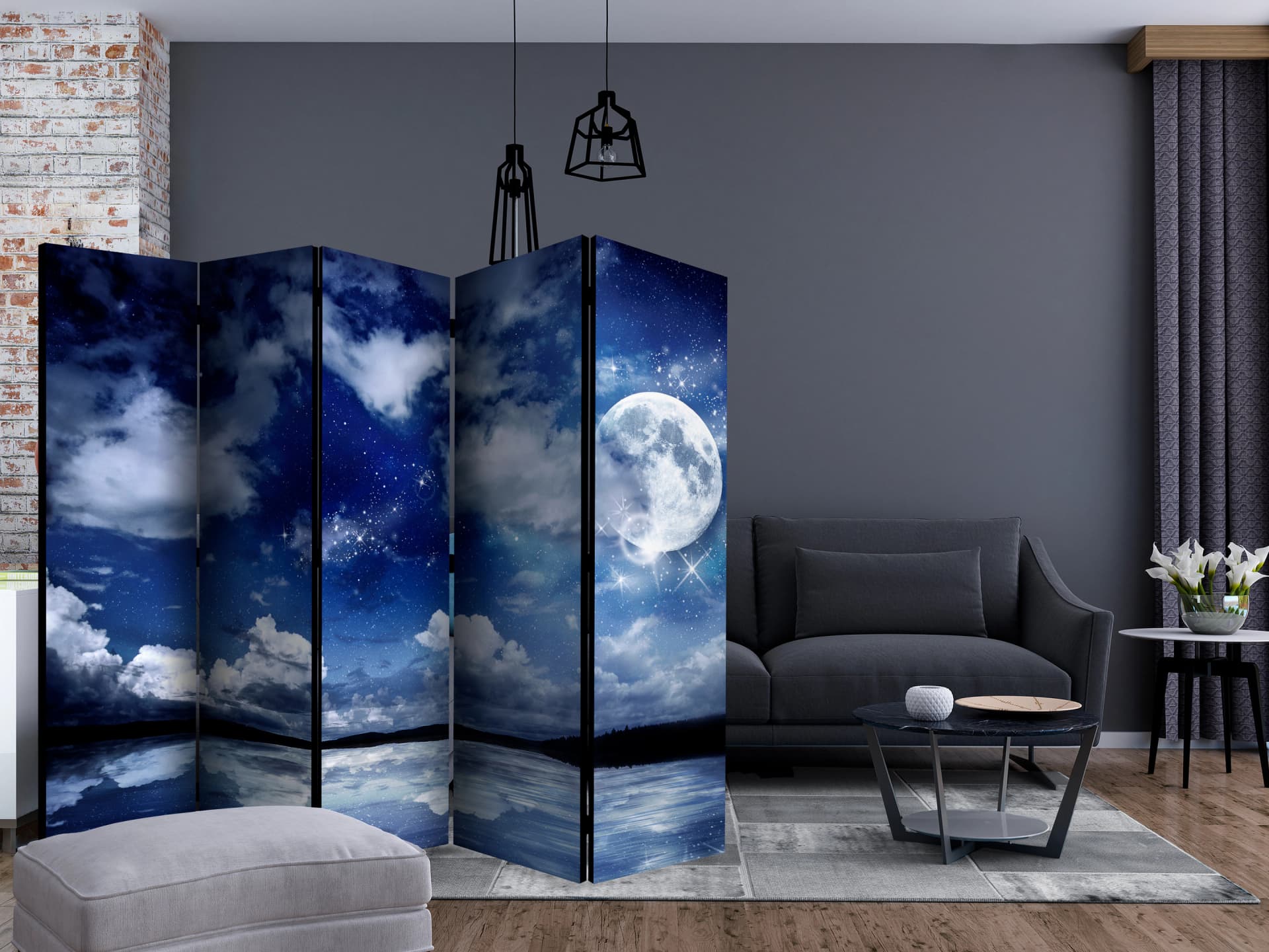 

Parawan 5-częściowy - Magiczna noc II [Room Dividers] (rozmiar 225x172)