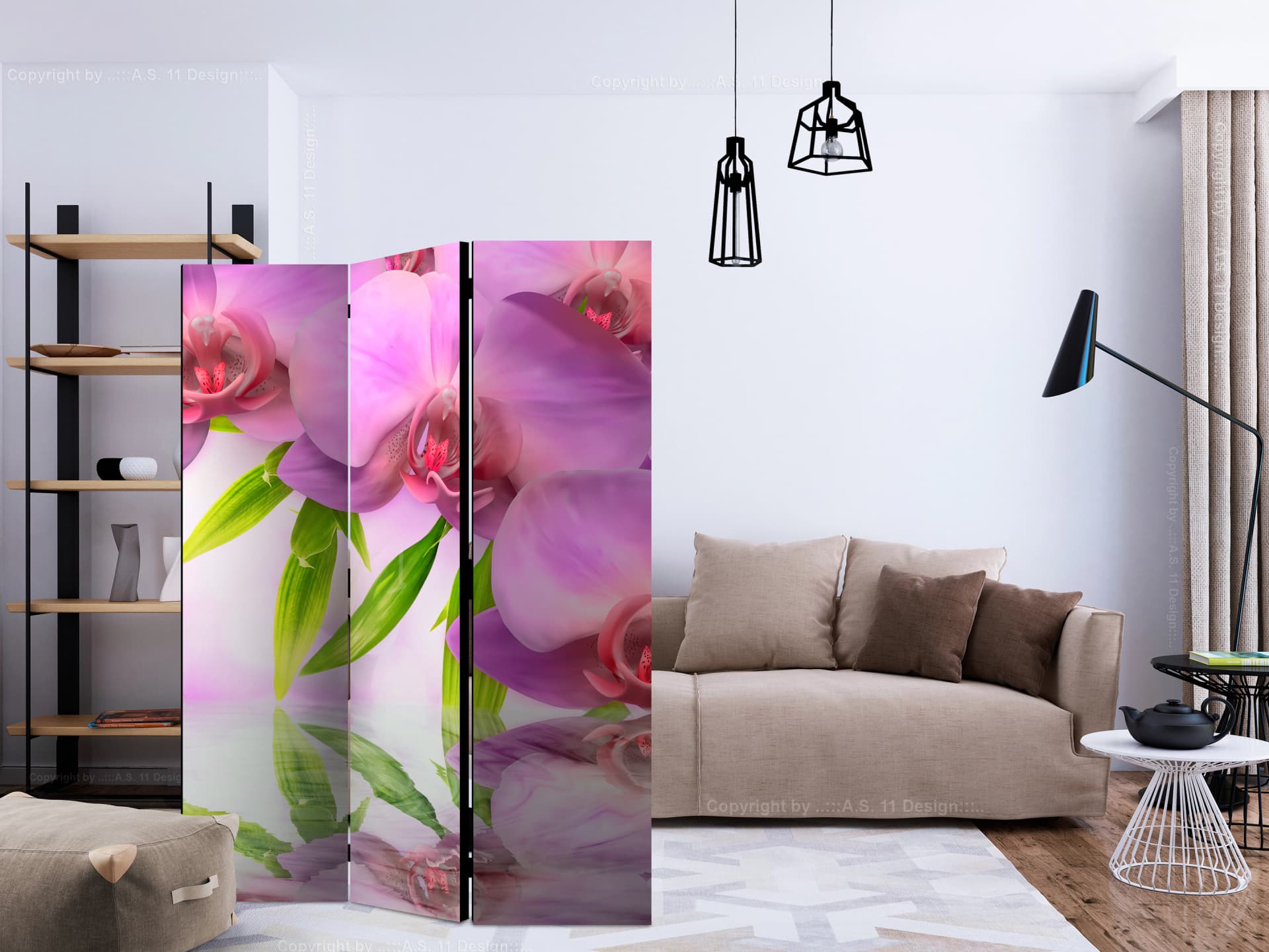 

Parawan 3-częściowy - Orchidea spa [Room Dividers] (rozmiar 135x172)