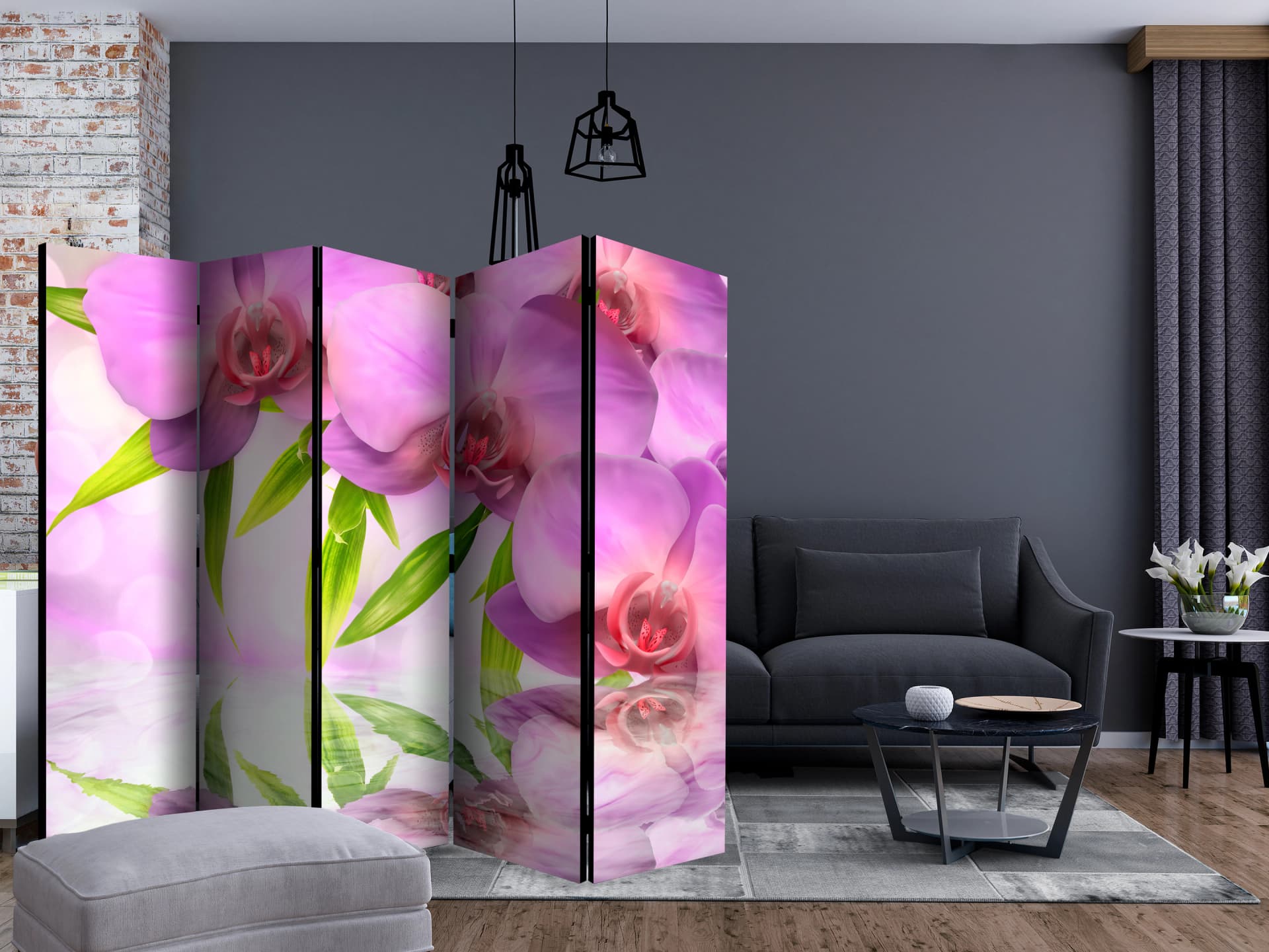 

Parawan 5-częściowy - Orchidea spa II [Room Dividers] (rozmiar 225x172)