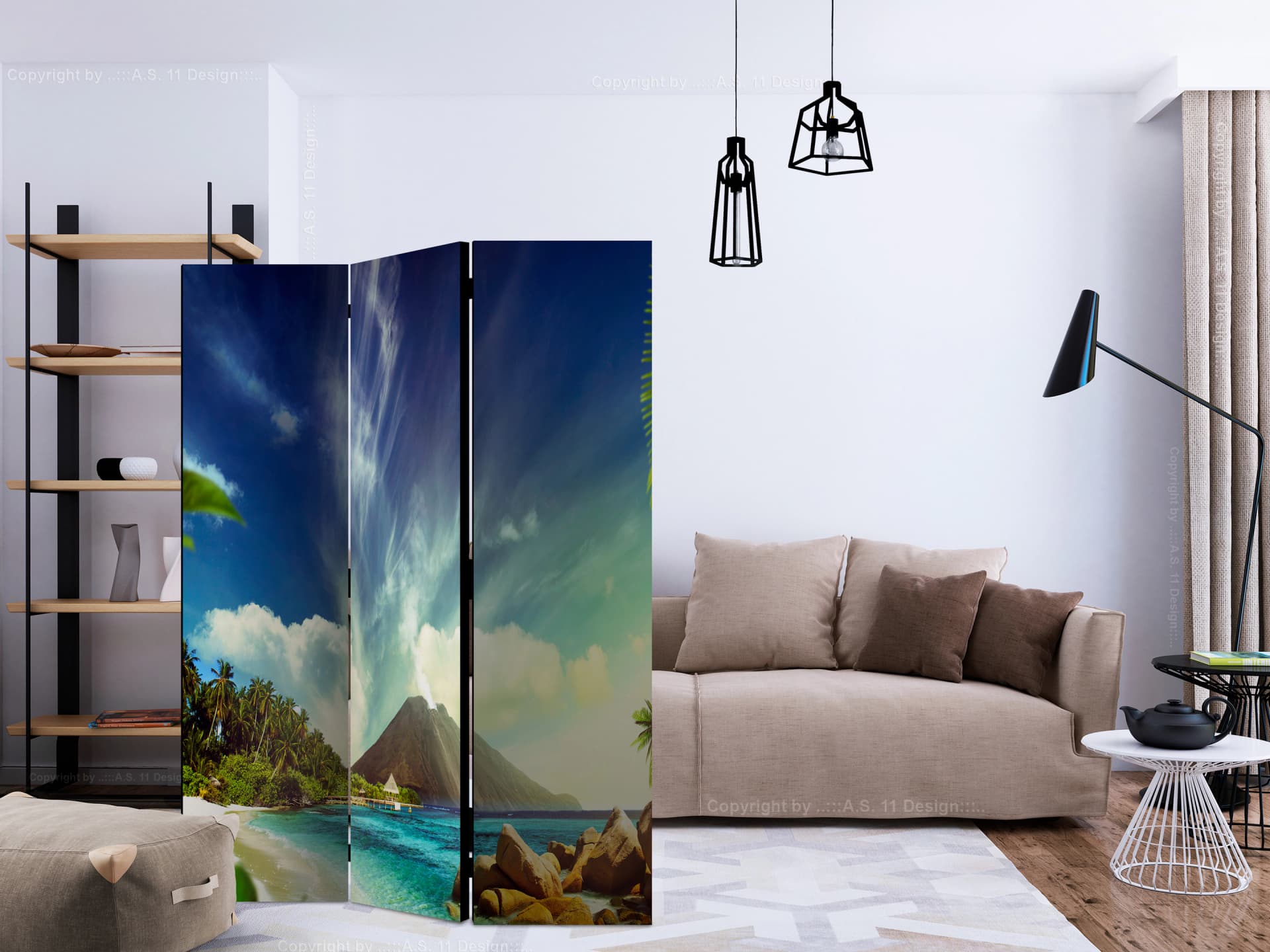 

Parawan 3-częściowy - Drzemiący wulkan [Room Dividers] (rozmiar 135x172)