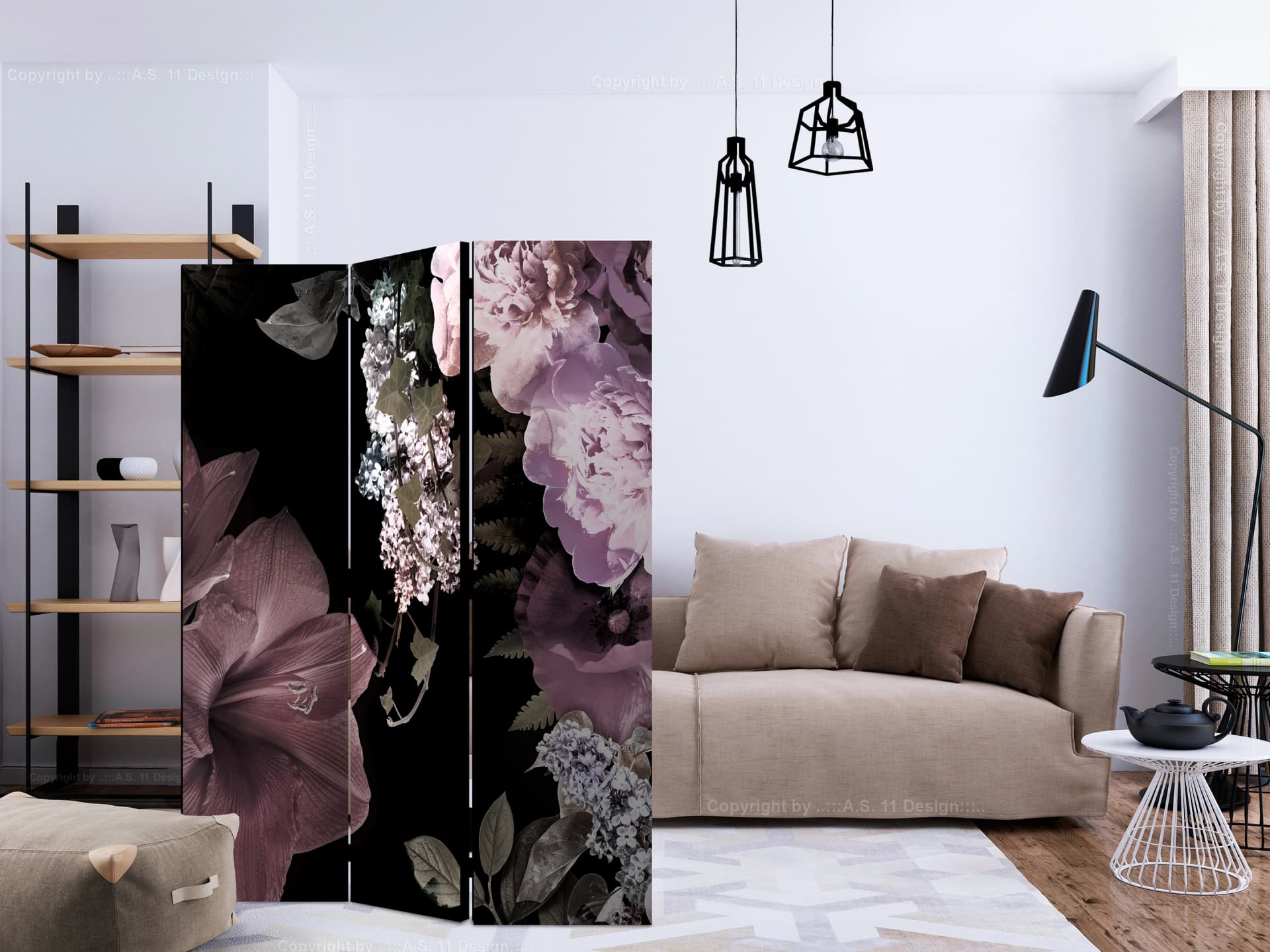 

Parawan 3-częściowy - Kwiaty z przeszłości [Room Dividers] (rozmiar 135x172)