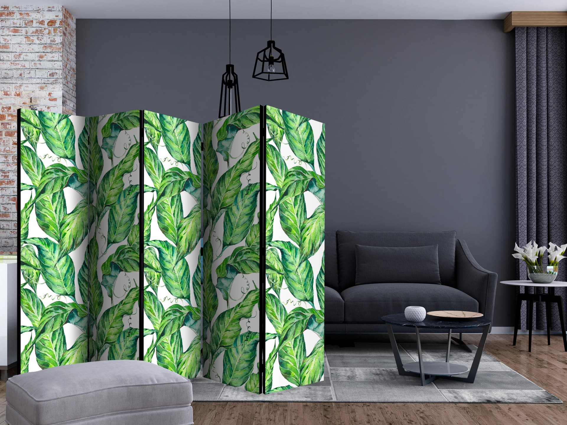 

Parawan 5-częściowy - Długie liście II [Room Dividers] (rozmiar 225x172)