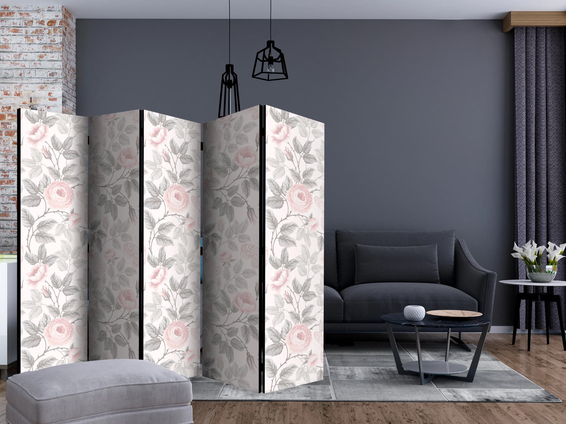 

Parawan 5-częściowy - Akwarelowe róże II [Room Dividers] (rozmiar 225x172)