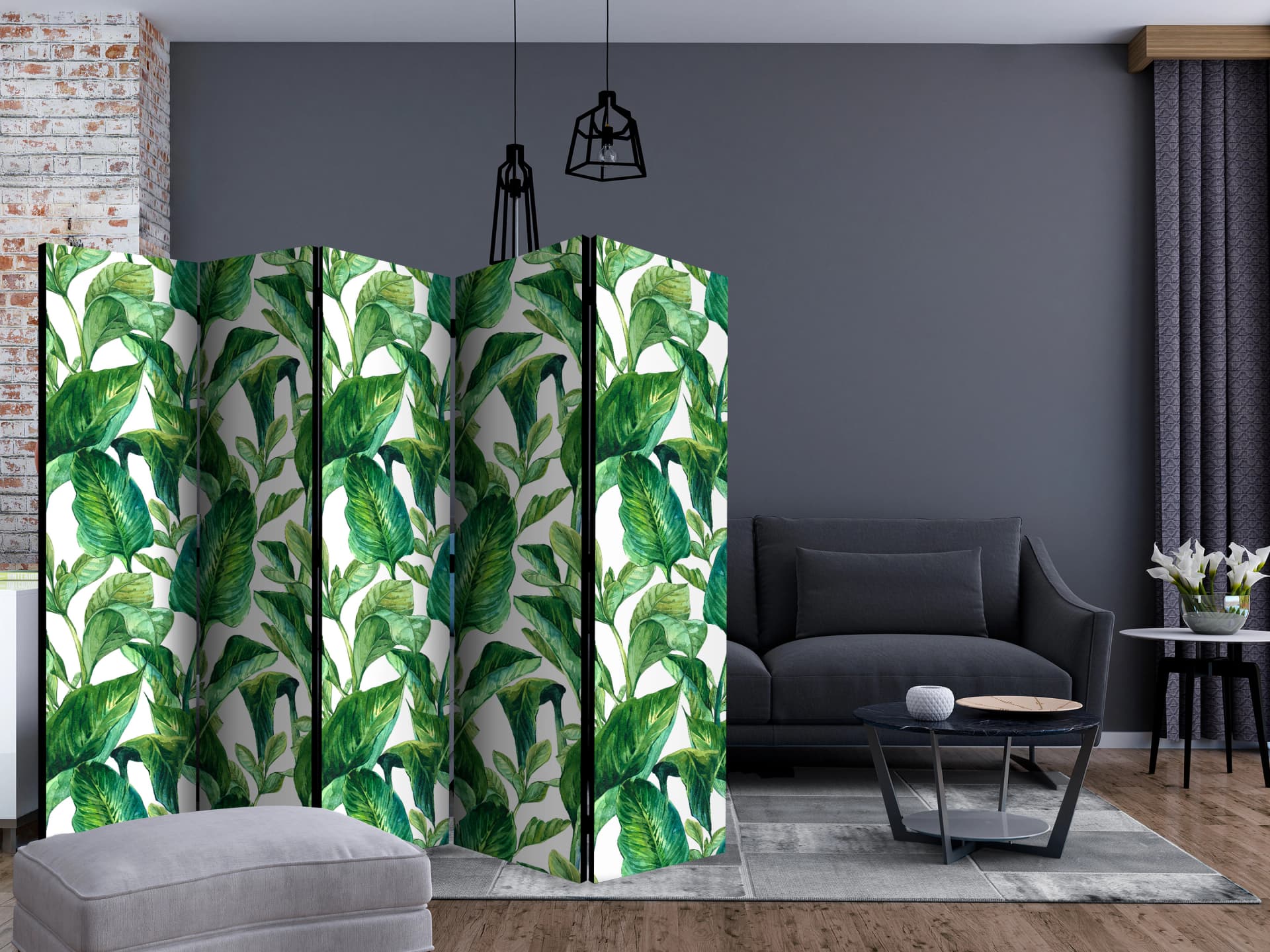 

Parawan 5-częściowy - Tropikalny raj II [Room Dividers] (rozmiar 225x172)