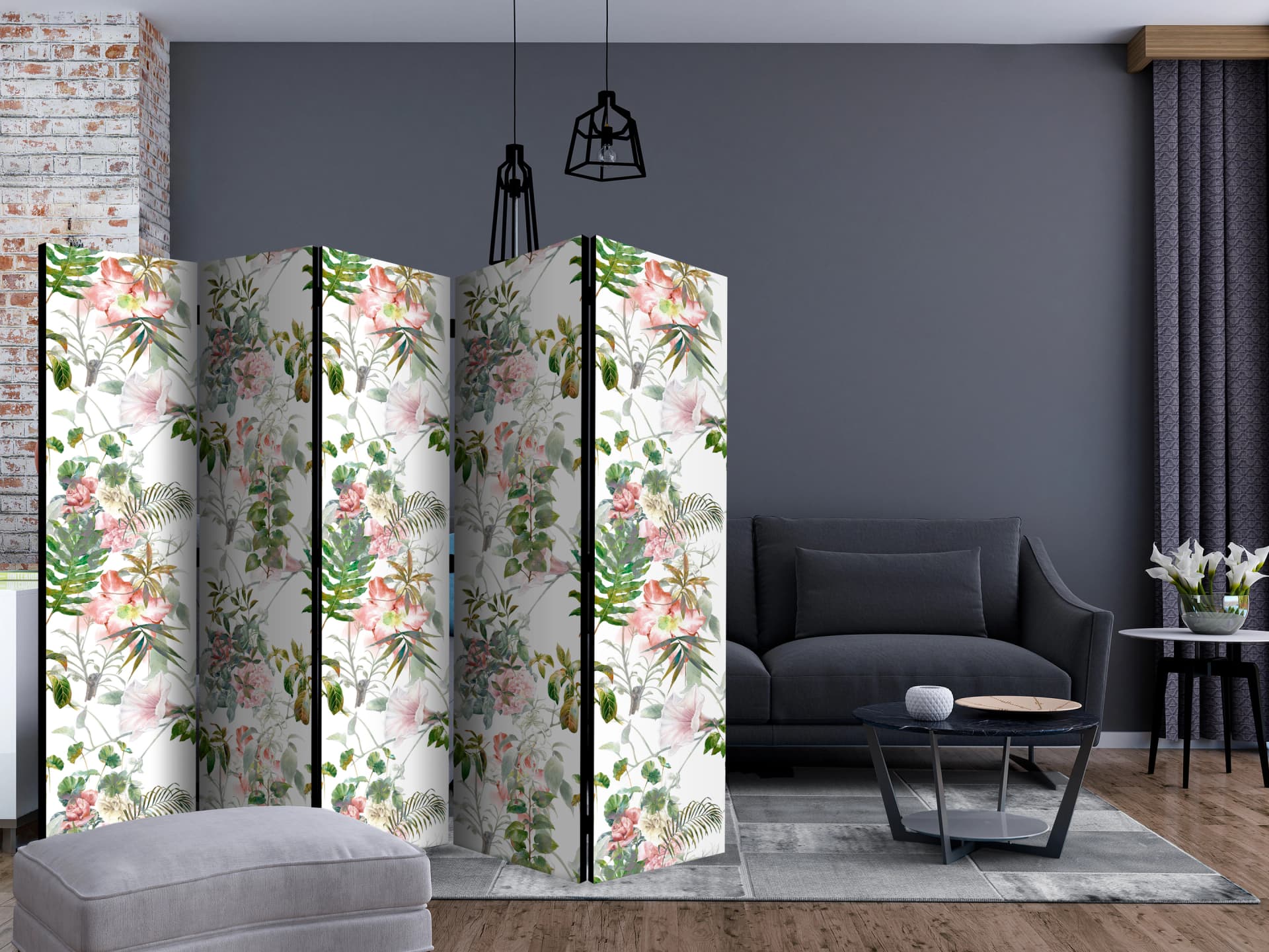 

Parawan 5-częściowy - Piękny ogród II [Room Dividers] (rozmiar 225x172)