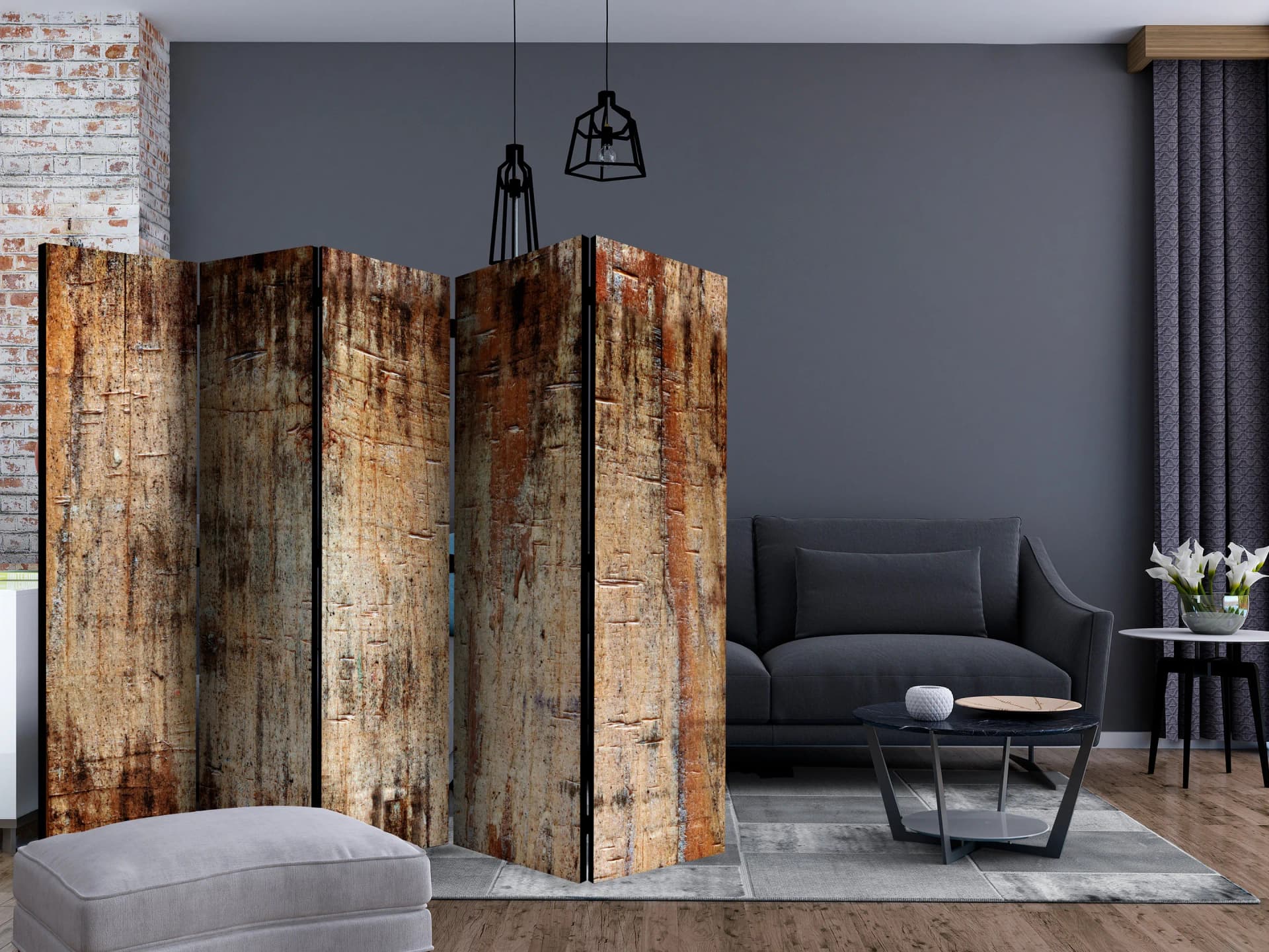 

Parawan 5-częściowy - Kora drzewa II [Room Dividers] (rozmiar 225x172)