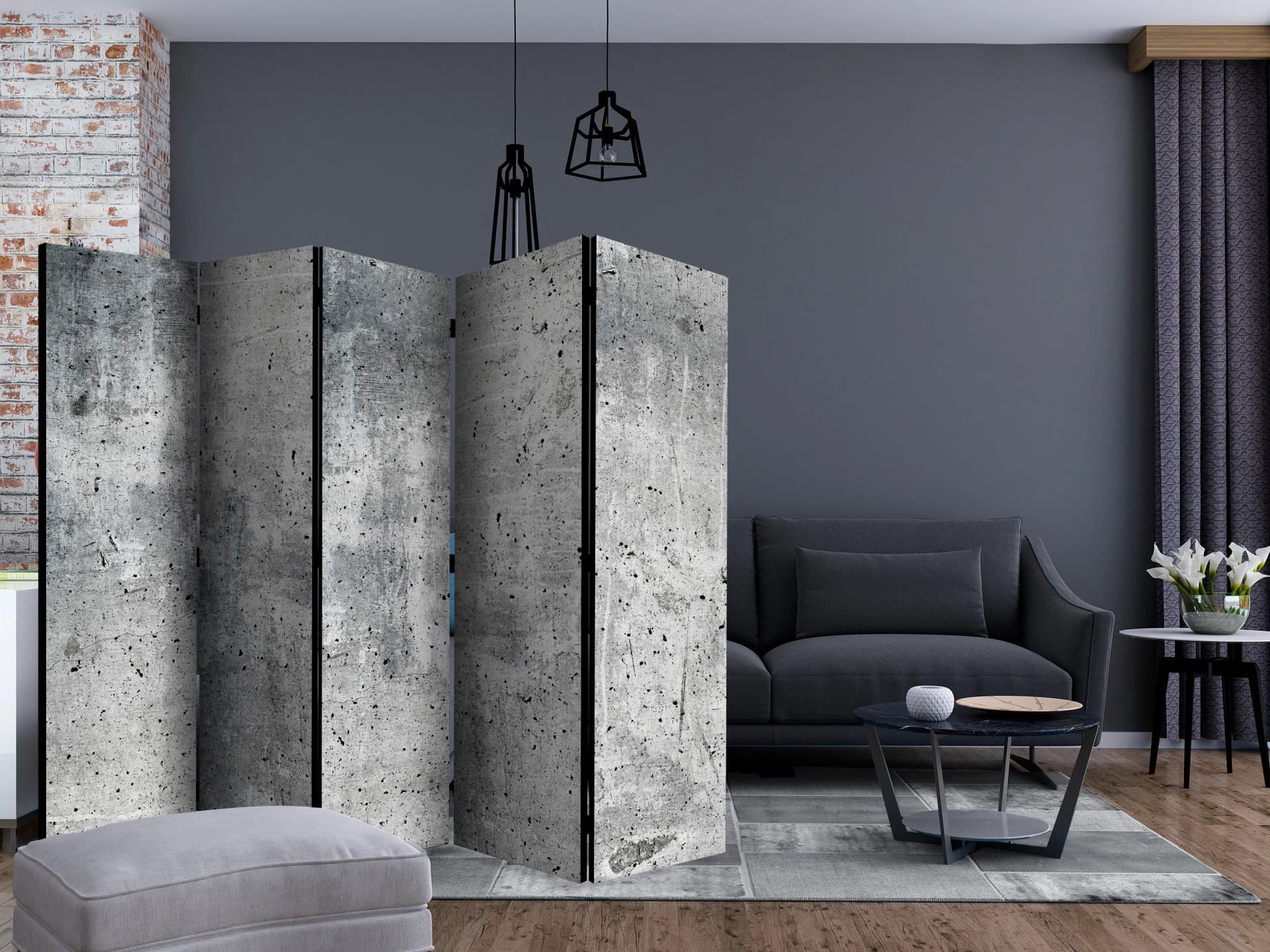 

Parawan 5-częściowy - Świeży beton II [Room Dividers] (rozmiar 225x172)