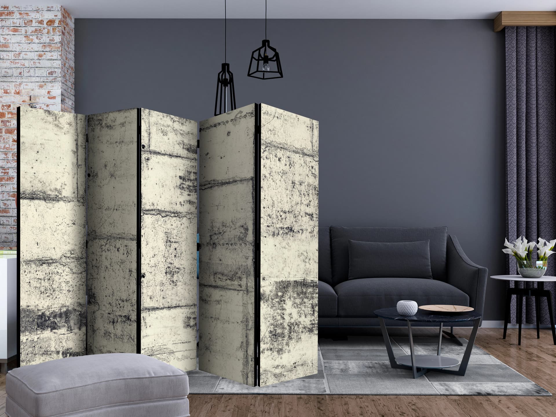 

Parawan 5-częściowy - Love the Concrete II [Room Dividers] (rozmiar 225x172)