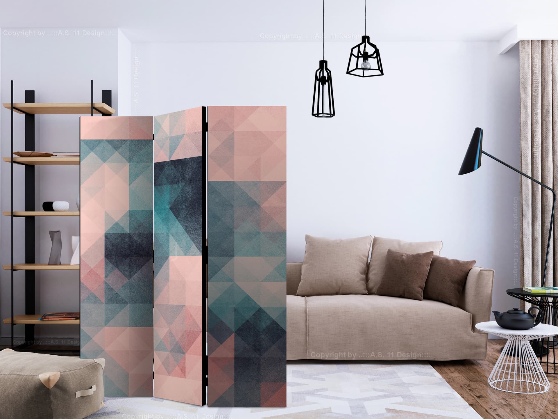

Parawan 3-częściowy - Piksele (zielono-różowy) [Room Dividers] (rozmiar 135x172)