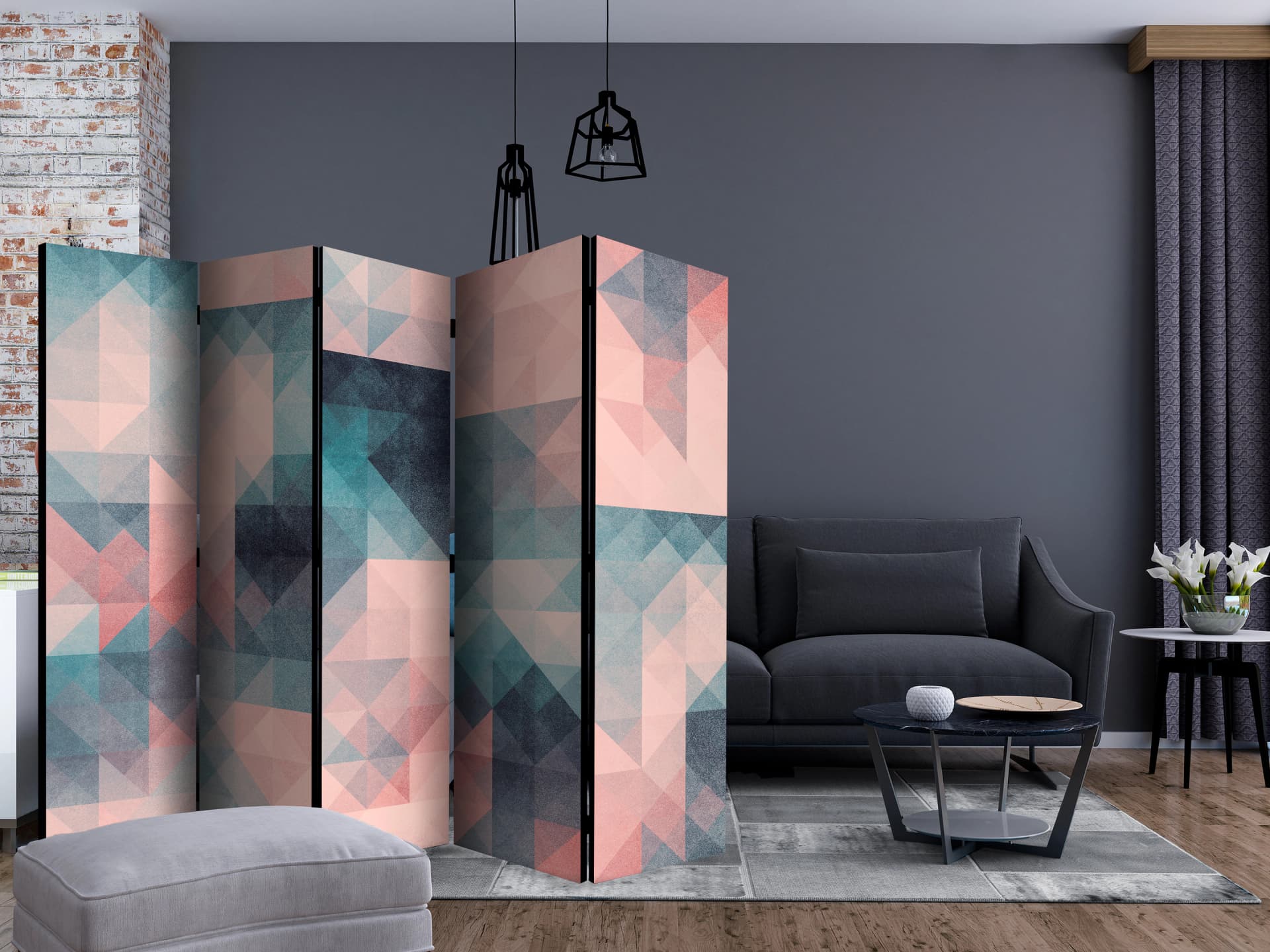 

Parawan 5-częściowy - Piksele (zielono-różowy) II [Room Dividers] (rozmiar 225x172)