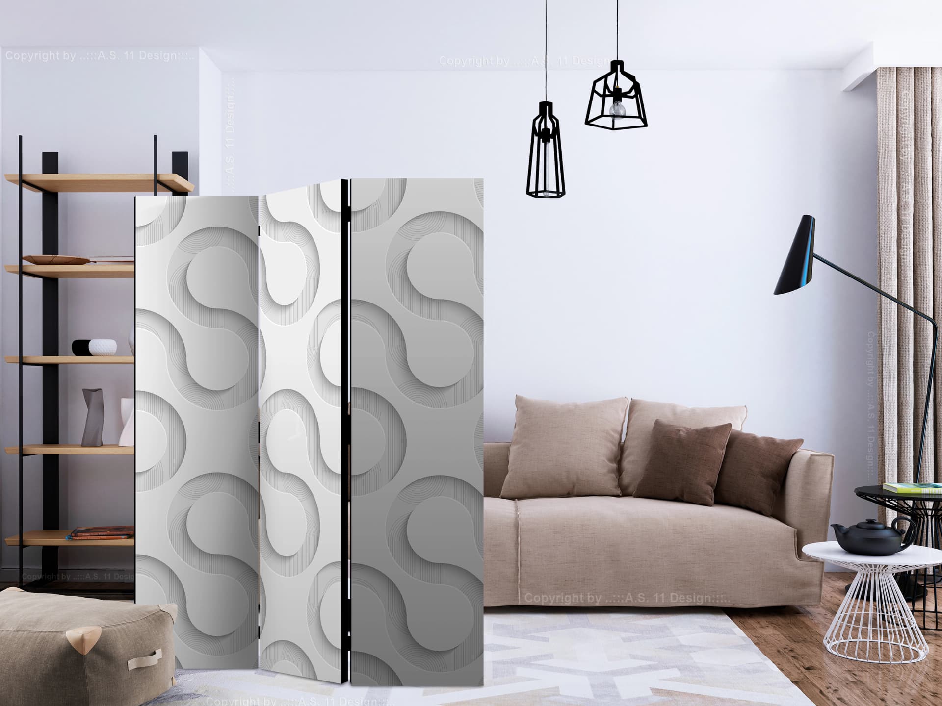 

Parawan 3-częściowy - Serpentyny [Room Dividers] (rozmiar 135x172)