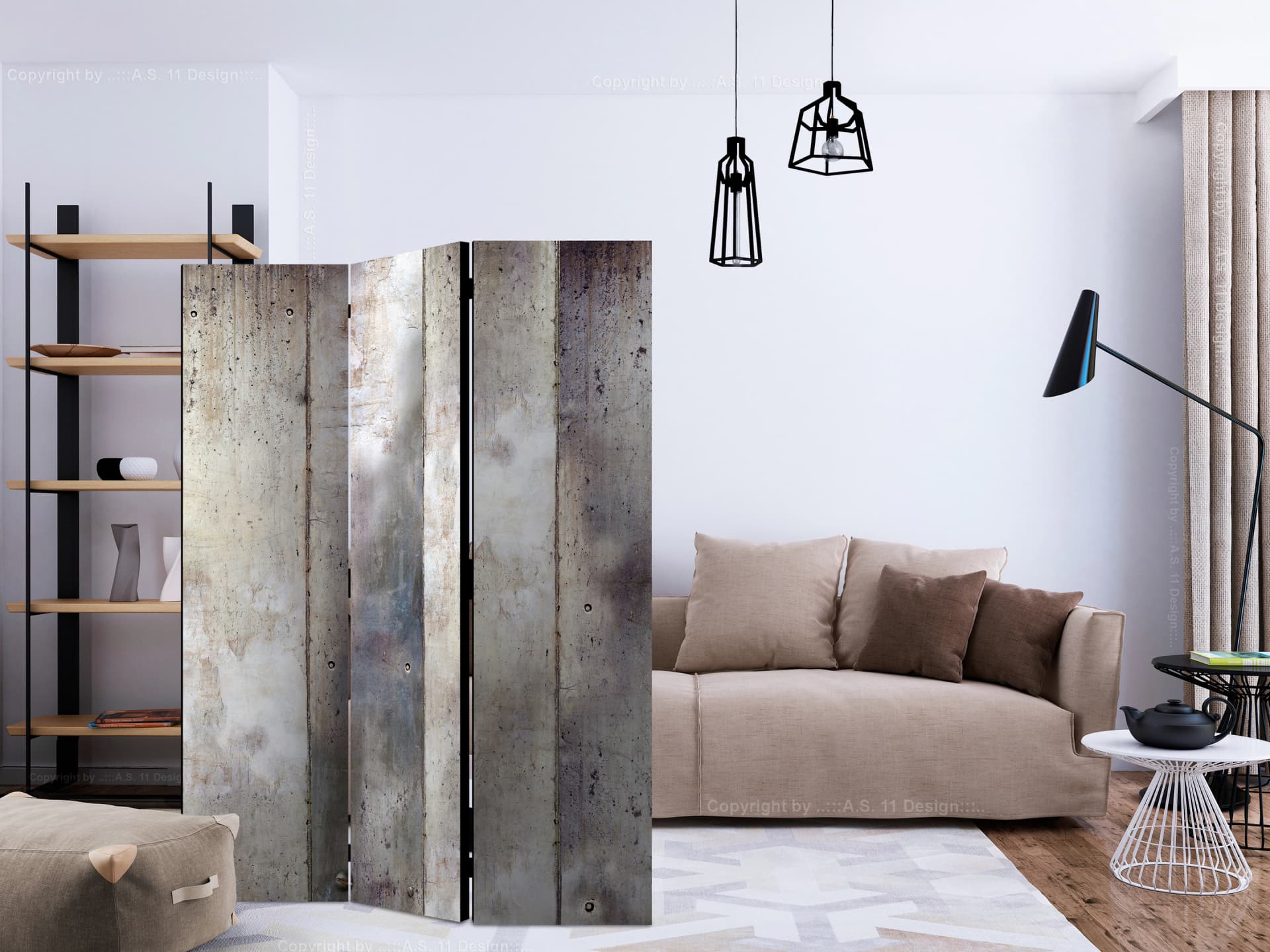 

Parawan 3-częściowy - Odcienie szarości [Room Dividers] (rozmiar 135x172)