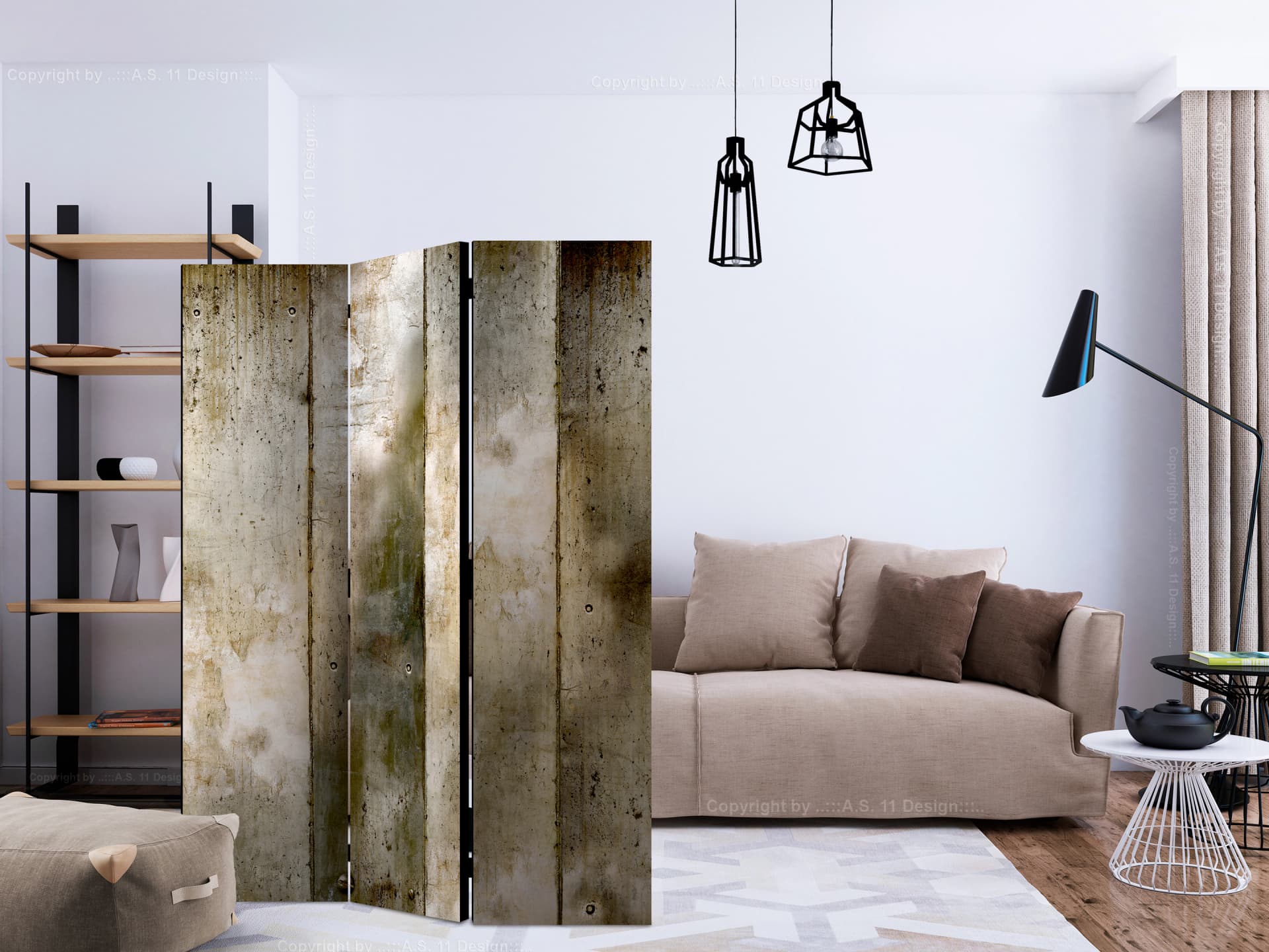 

Parawan 3-częściowy - Złote pasy [Room Dividers] (rozmiar 135x172)