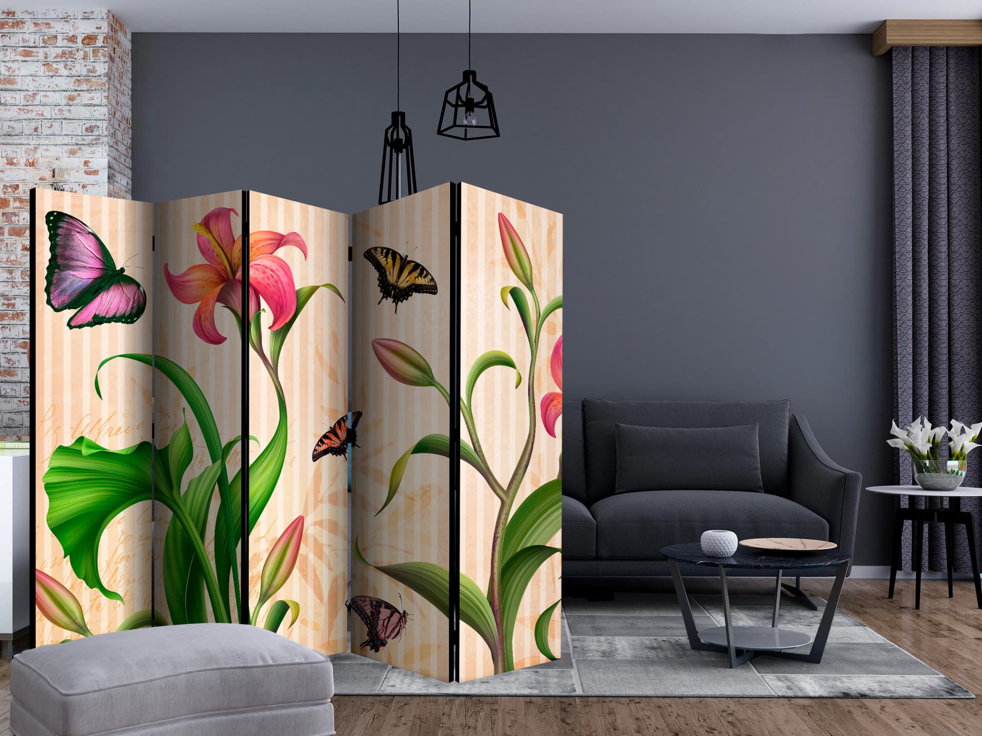 

Parawan 5-częściowy - Vintage - wiosna II [Room Dividers] (rozmiar 225x172)