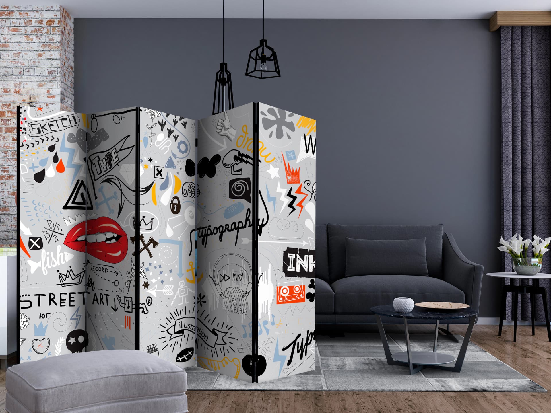 

Parawan 5-częściowy - Potok myśli II [Room Dividers] (rozmiar 225x172)