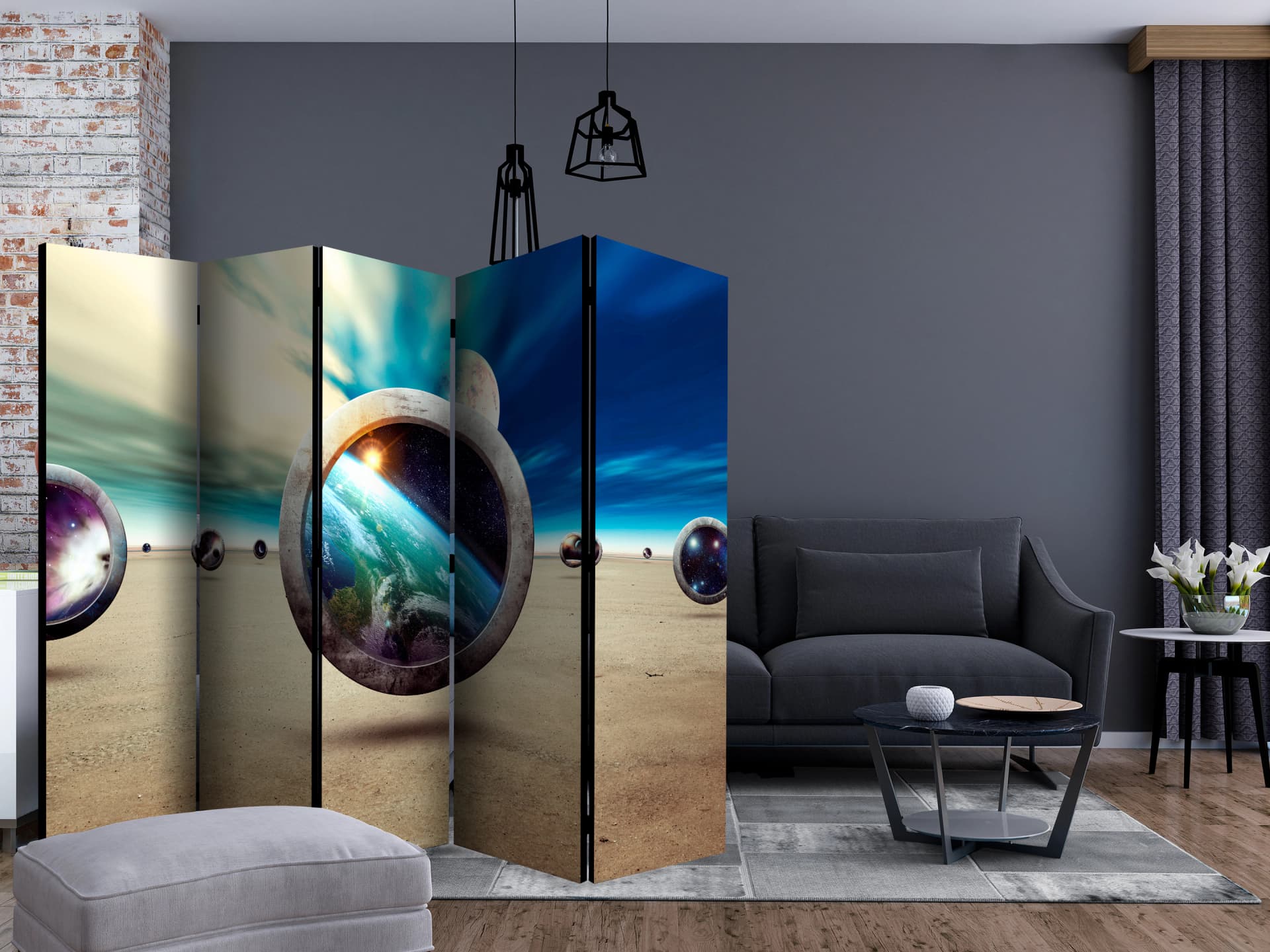 

Parawan 5-częściowy - Spacer planet II [Room Dividers] (rozmiar 225x172)