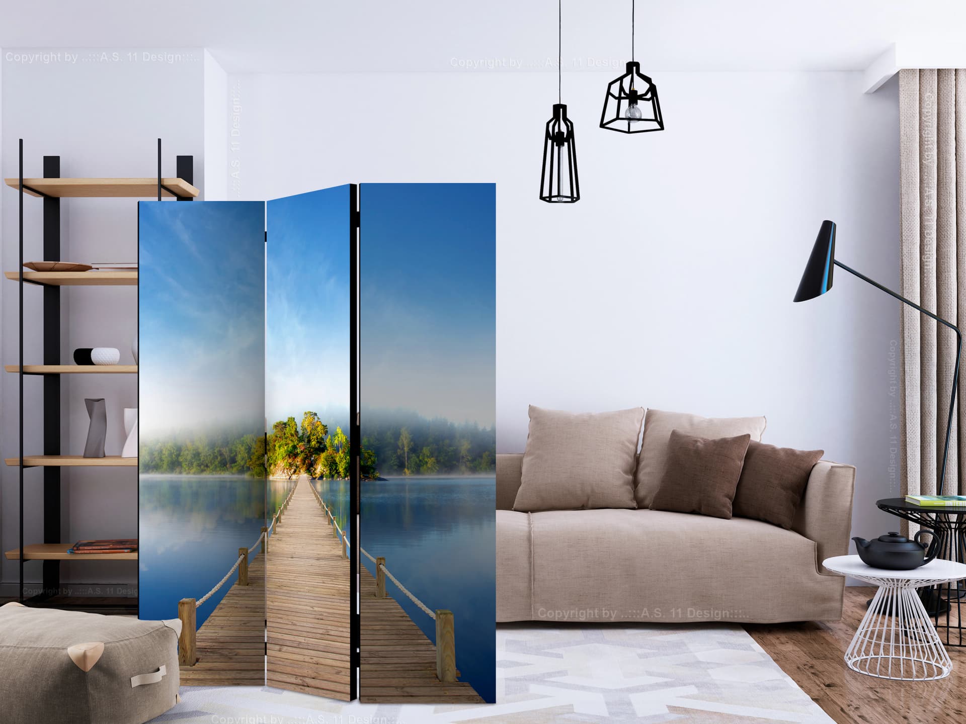 

Parawan 3-częściowy - Tajemnicza wyspa [Room Dividers] (rozmiar 135x172)