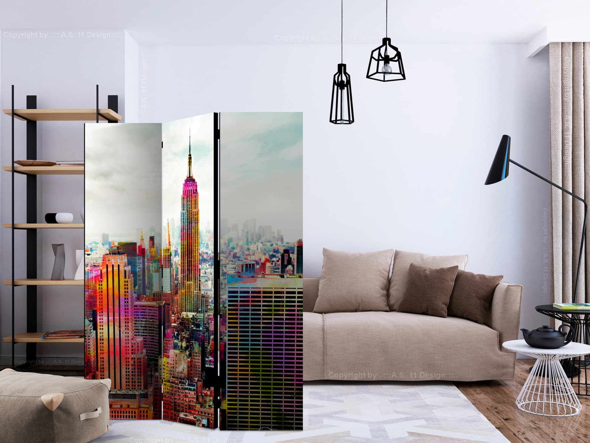 

Parawan 3-częściowy - Colors of New York City [Room Dividers] (rozmiar 135x172)