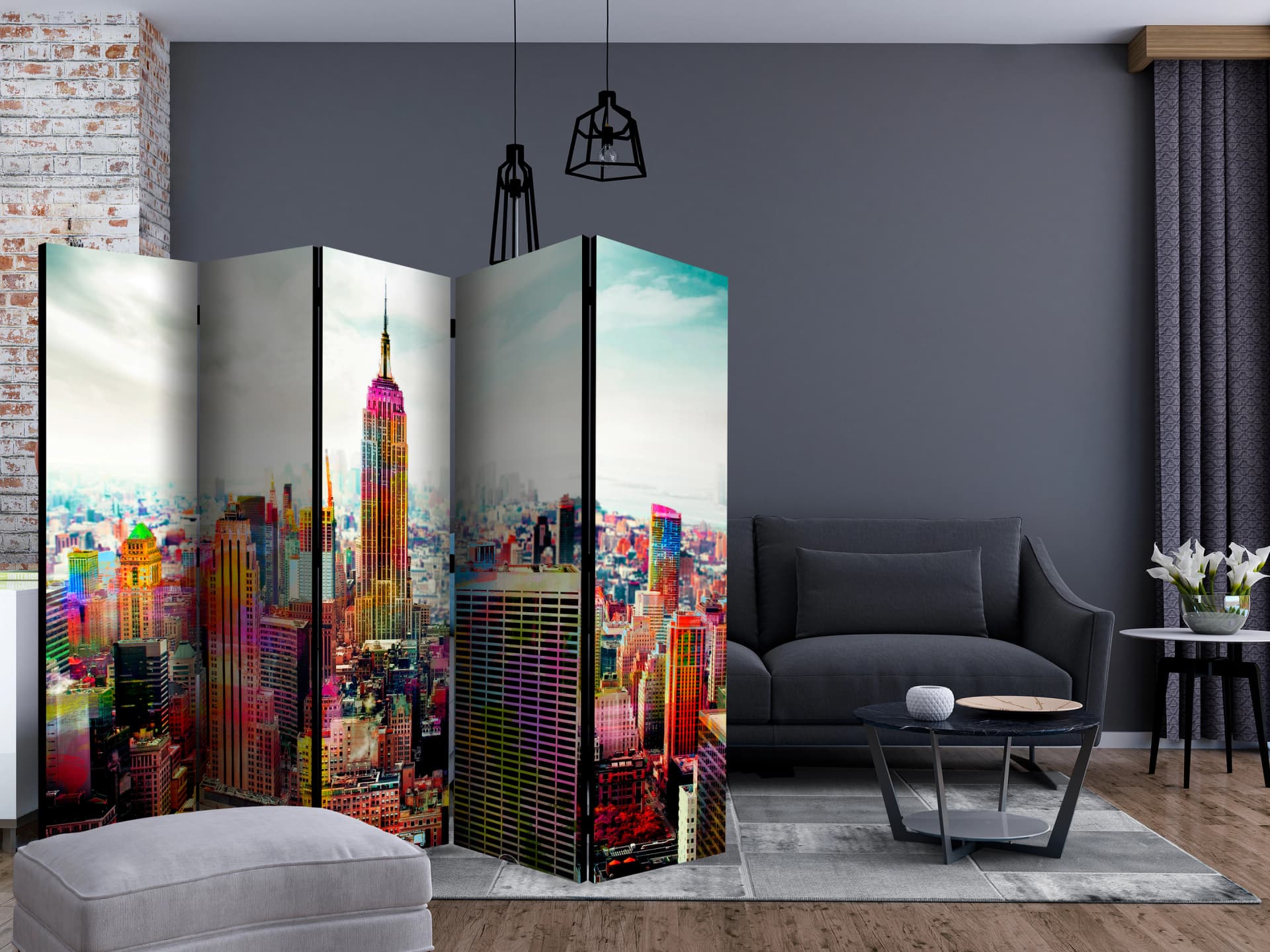 

Parawan 5-częściowy - Colors of New York City II [Room Dividers] (rozmiar 225x172)