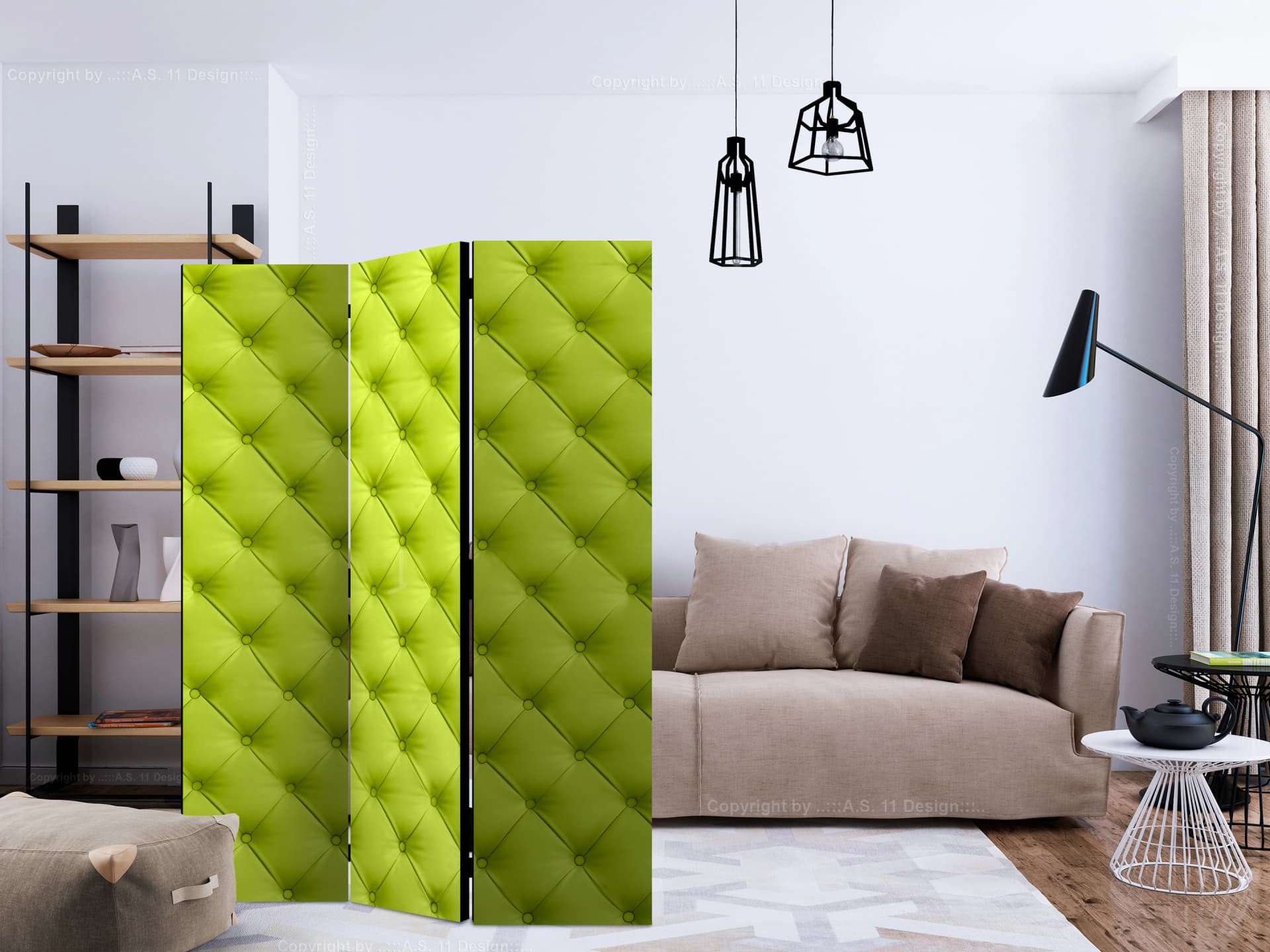 

Parawan 3-częściowy - Limonkowe odprężenie [Room Dividers] (rozmiar 135x172)
