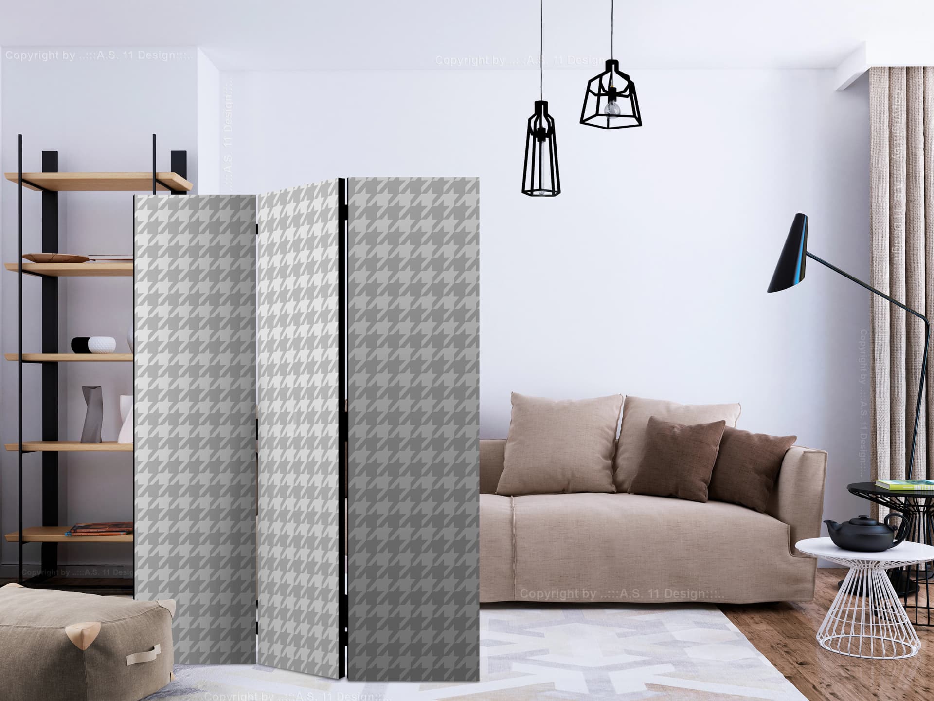 

Parawan 3-częściowy - Pepitka [Room Dividers] (rozmiar 135x172)