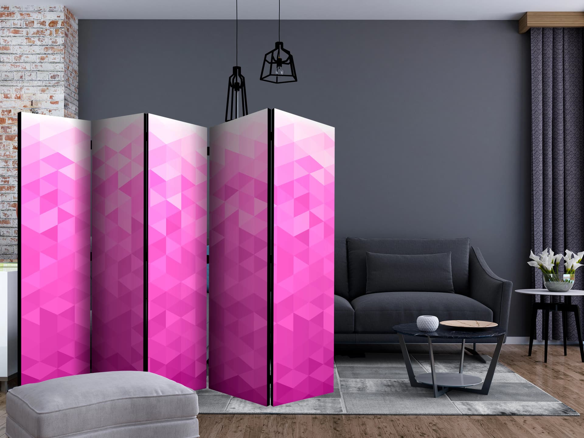 

Parawan 5-częściowy - Różowy piksel II [Room Dividers] (rozmiar 225x172)