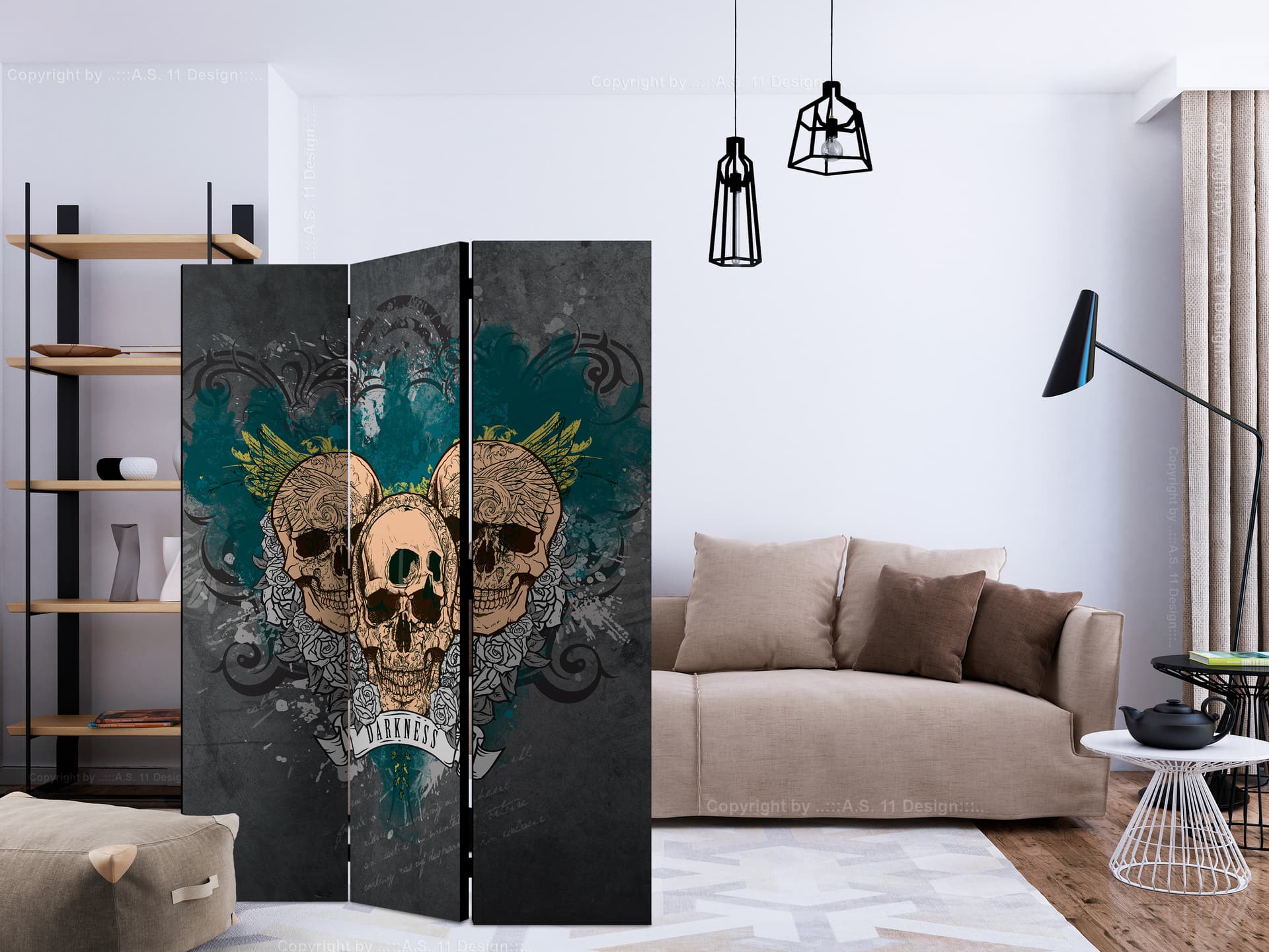 

Parawan 3-częściowy - Darkness II [Room Dividers] (rozmiar 135x172)