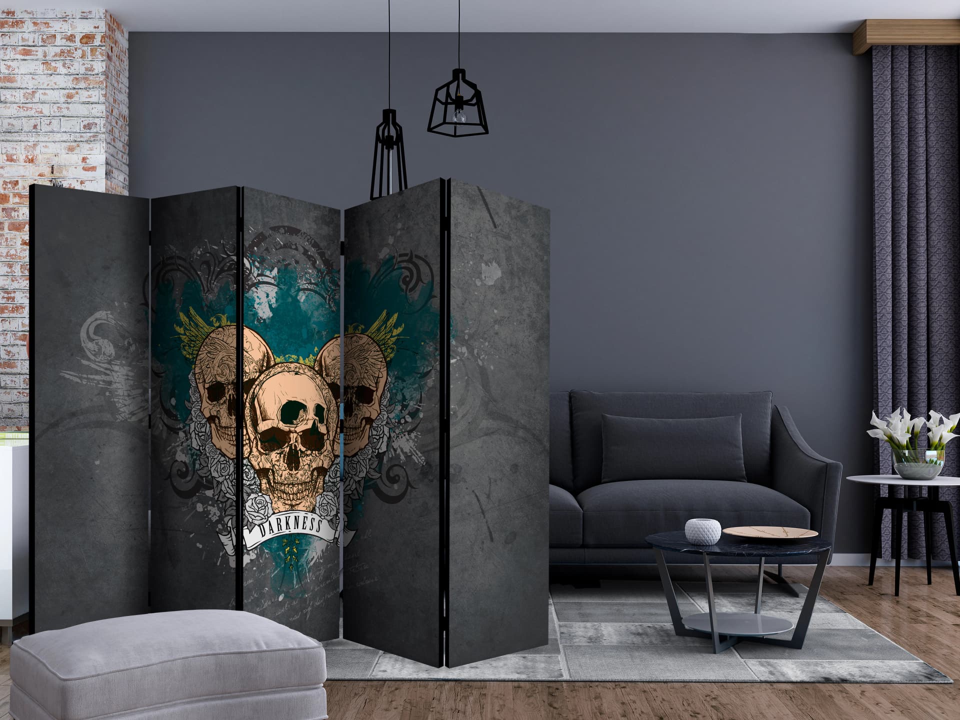 

Parawan 5-częściowy - Darkness II II [Room Dividers] (rozmiar 225x172)