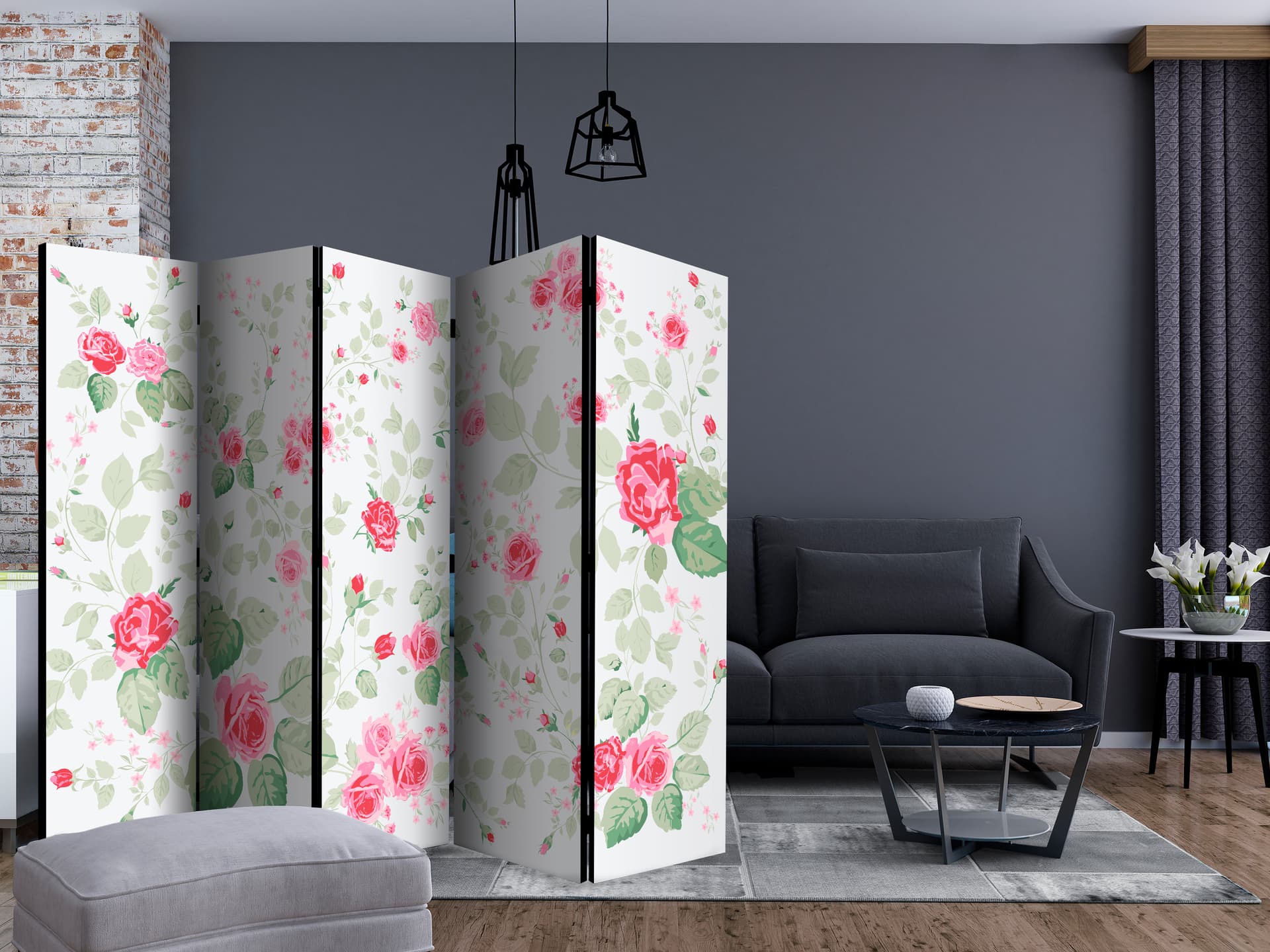 

Parawan 5-częściowy - Różane przyjemności II [Room Dividers] (rozmiar 225x172)