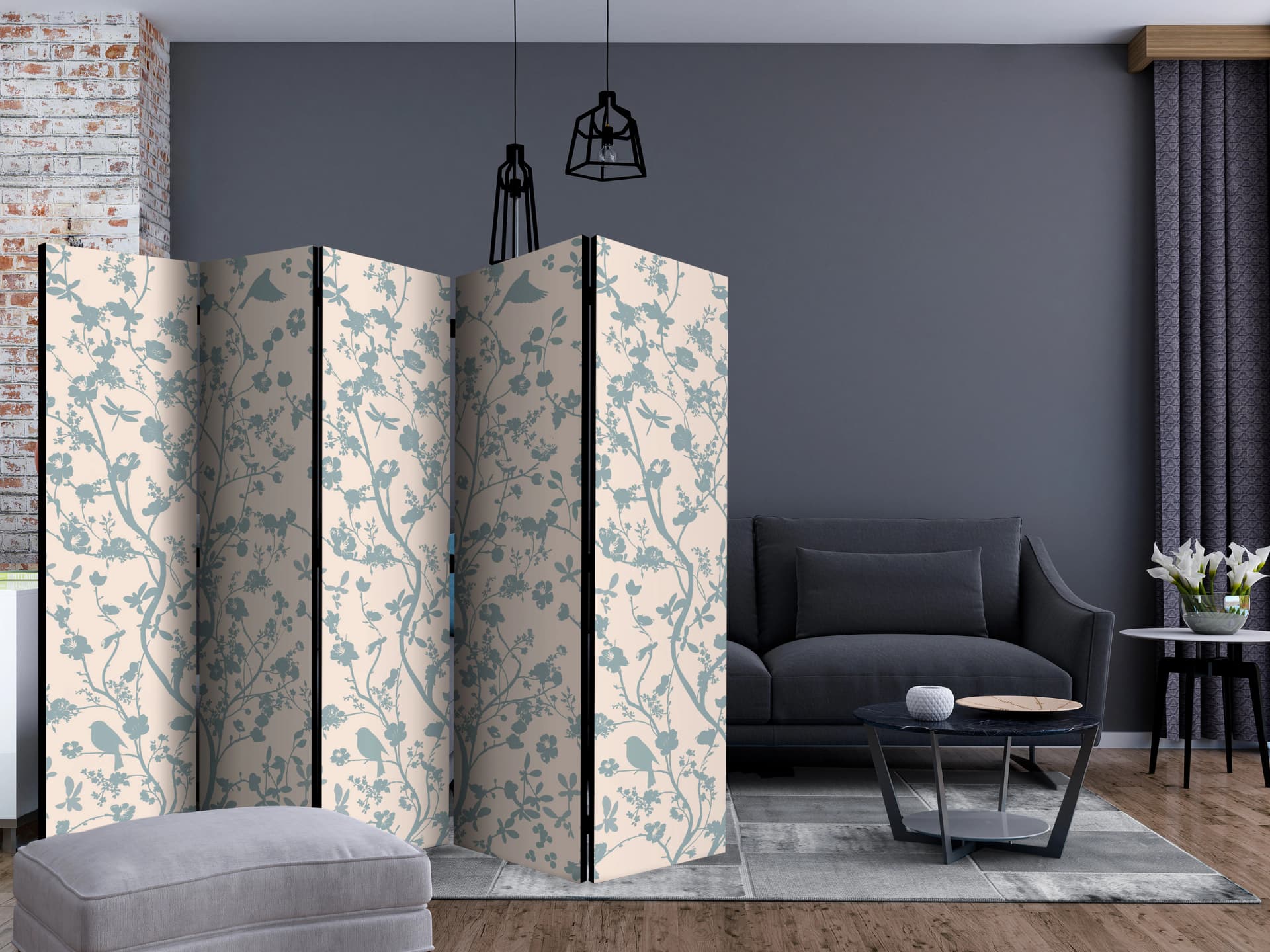 

Parawan 5-częściowy - Wiosenne poruszenie II [Room Dividers] (rozmiar 225x172)