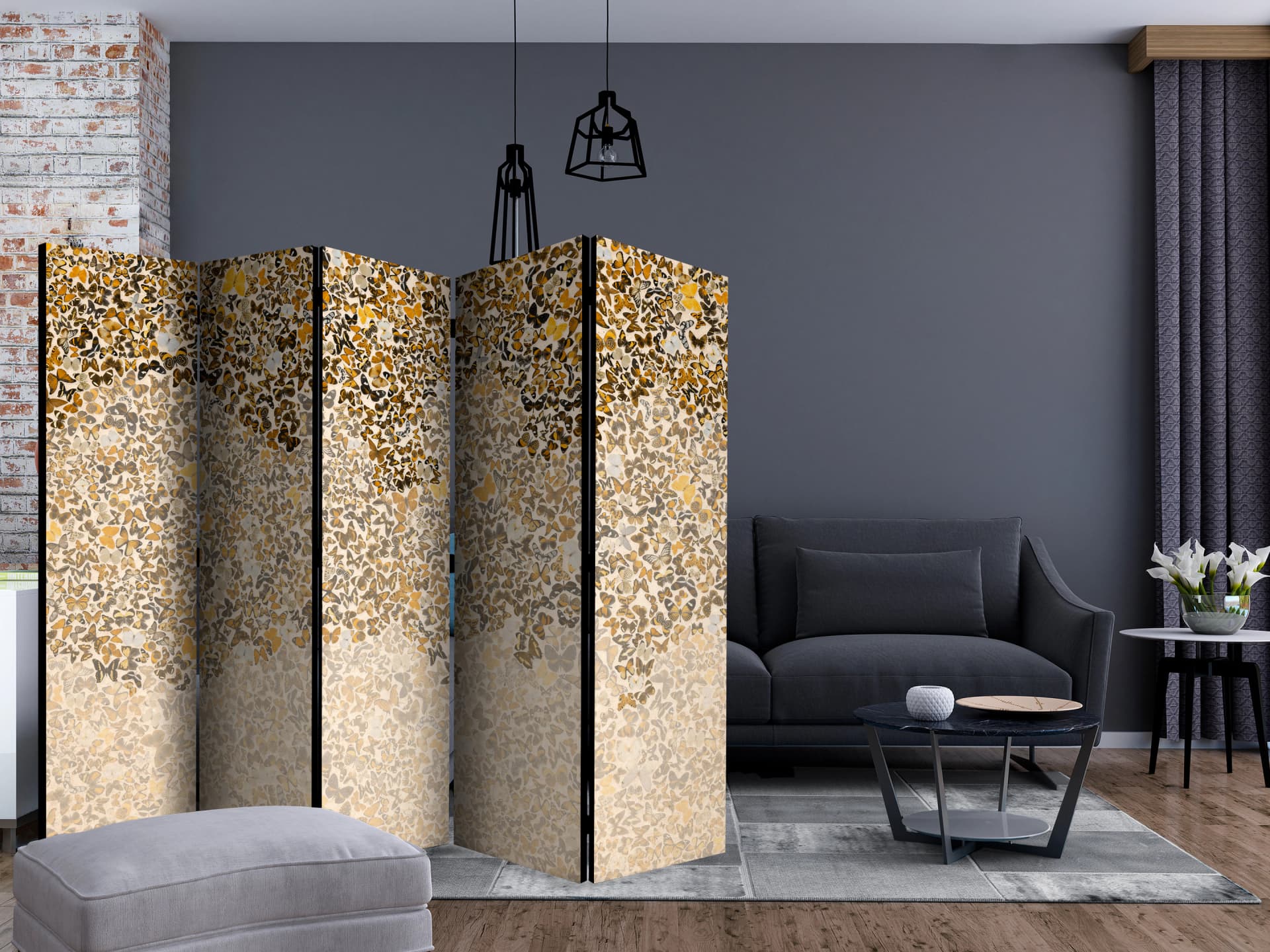 

Parawan 5-częściowy - Sztuka i motyle II [Room Dividers] (rozmiar 225x172)