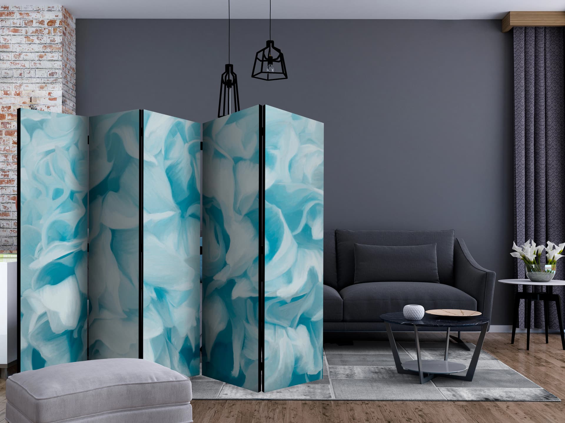 

Parawan 5-częściowy - Azalia (niebieski) II [Room Dividers] (rozmiar 225x172)