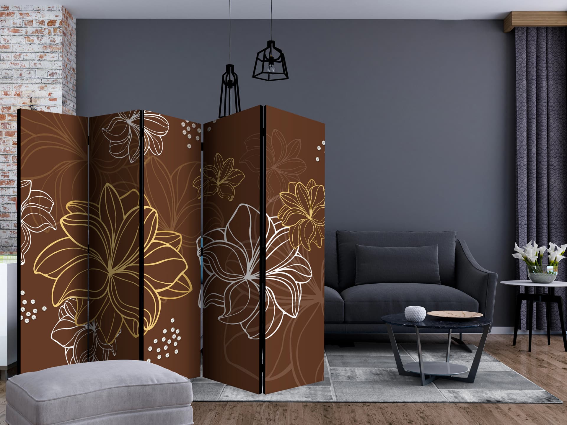 

Parawan 5-częściowy - Autumnal flora II [Room Dividers] (rozmiar 225x172)
