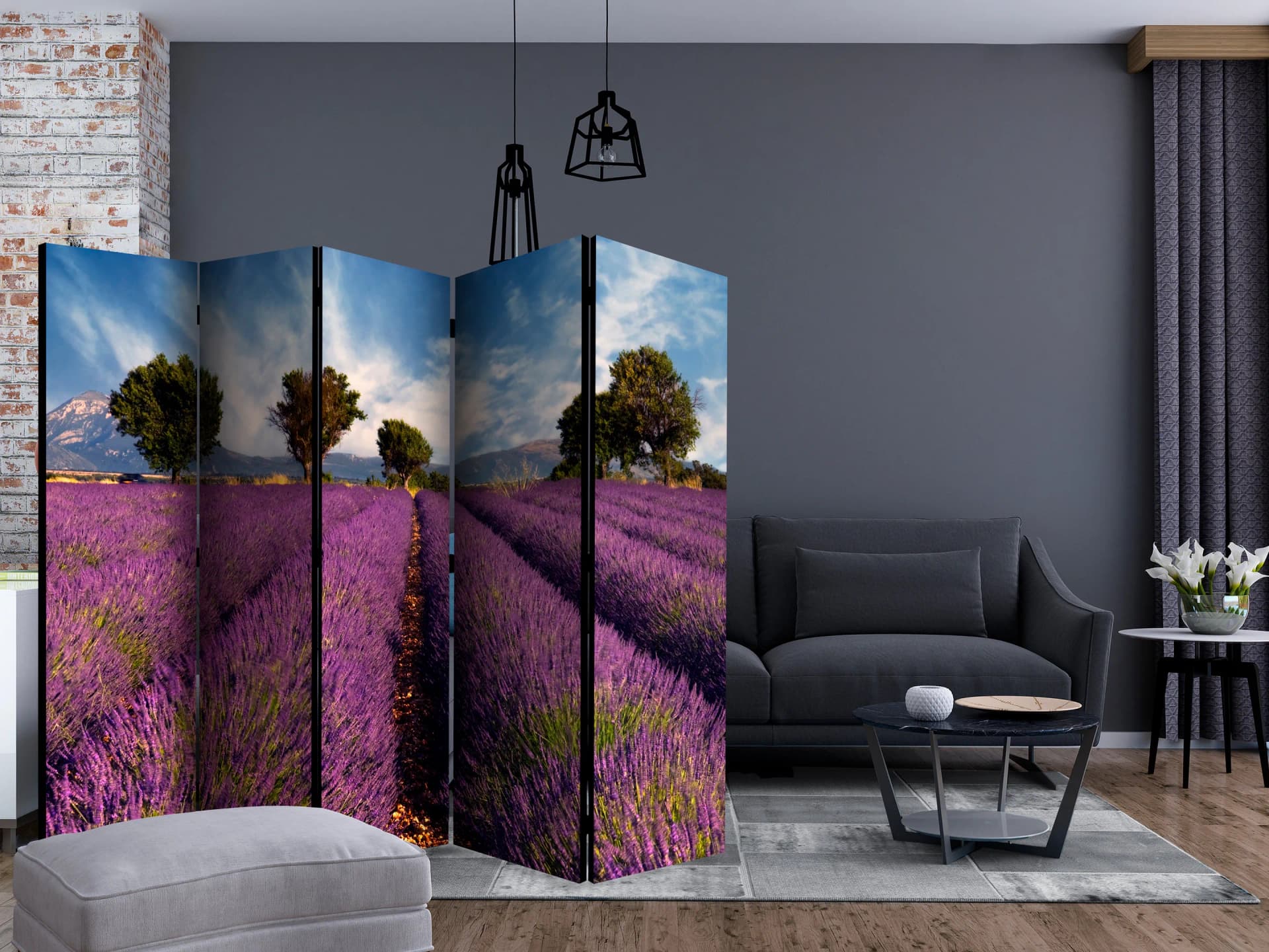 

Parawan 5-częściowy - Lavender field in Provence, France II [Room Dividers] (rozmiar 225x172)