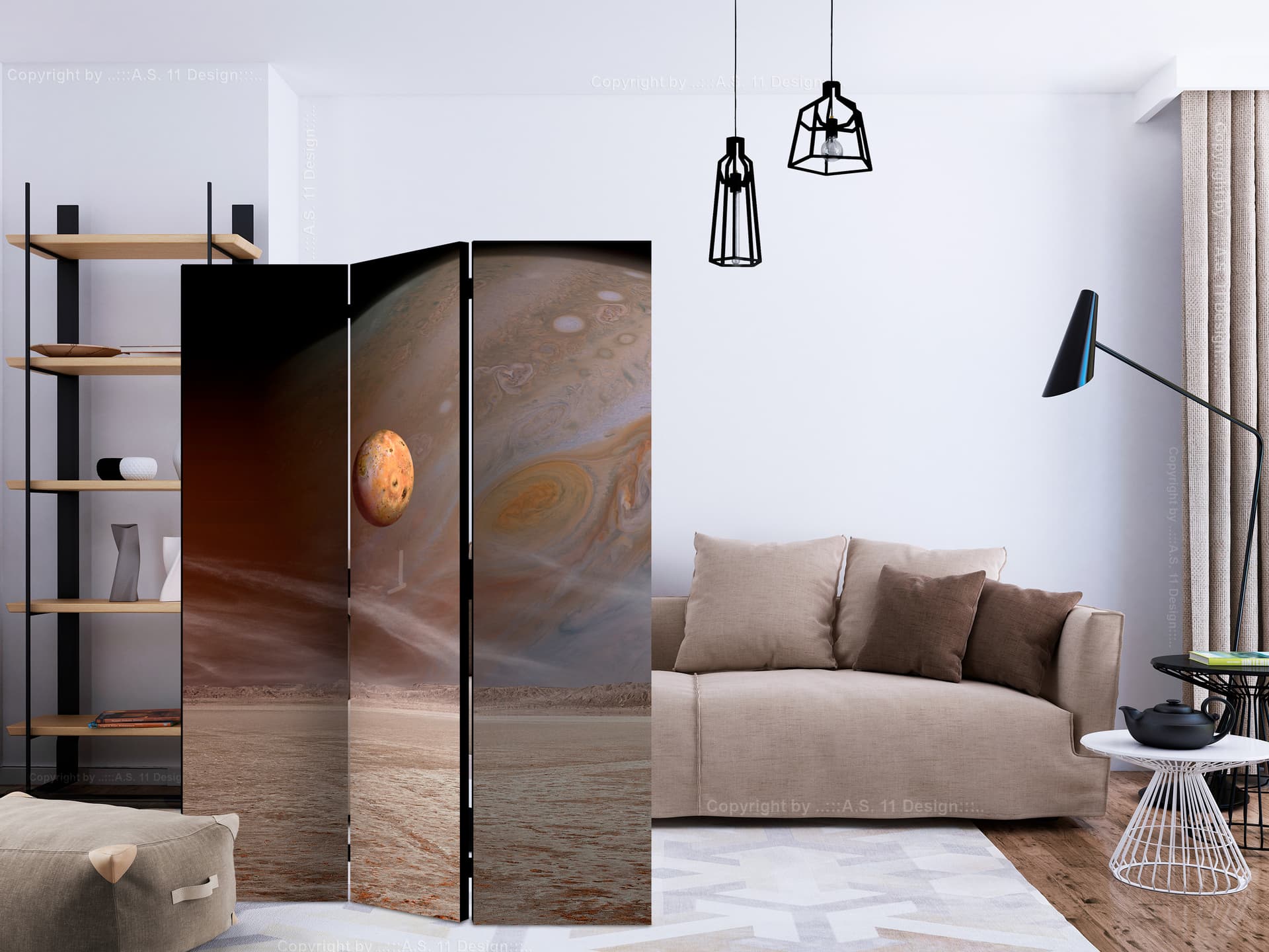 

Parawan 3-częściowy - Mała i duża planeta [Room Dividers] (rozmiar 135x172)