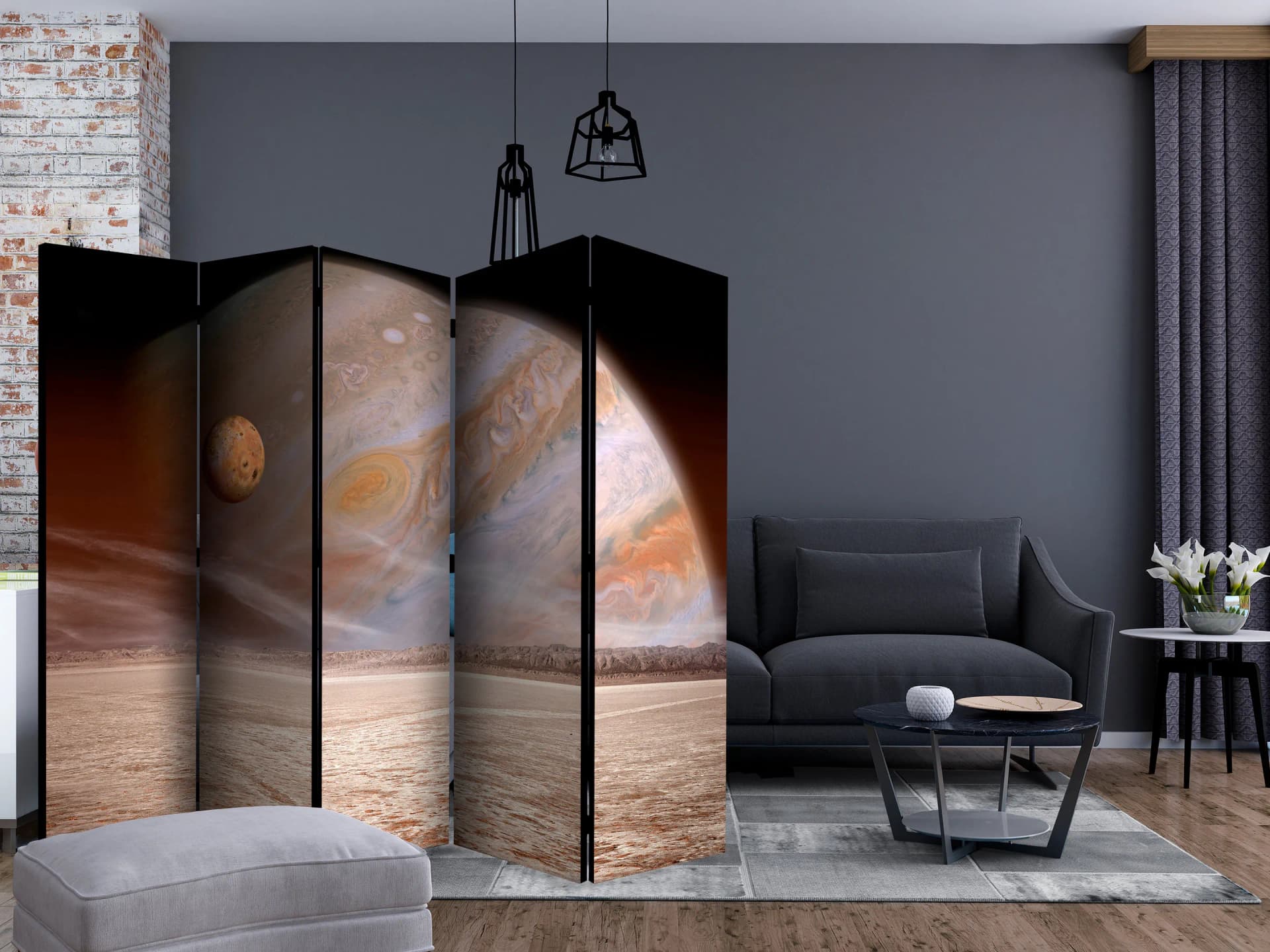 

Parawan 5-częściowy - Mała i duża planeta II [Room Dividers] (rozmiar 225x172)