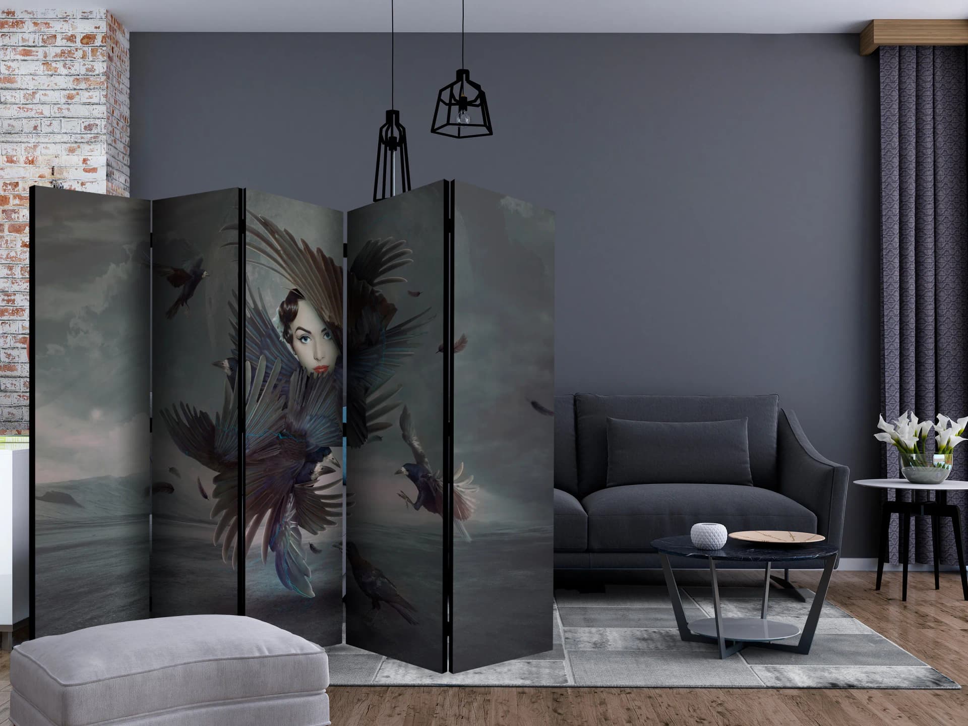 

Parawan 5-częściowy - Cała w piórkach II [Room Dividers] (rozmiar 225x172)