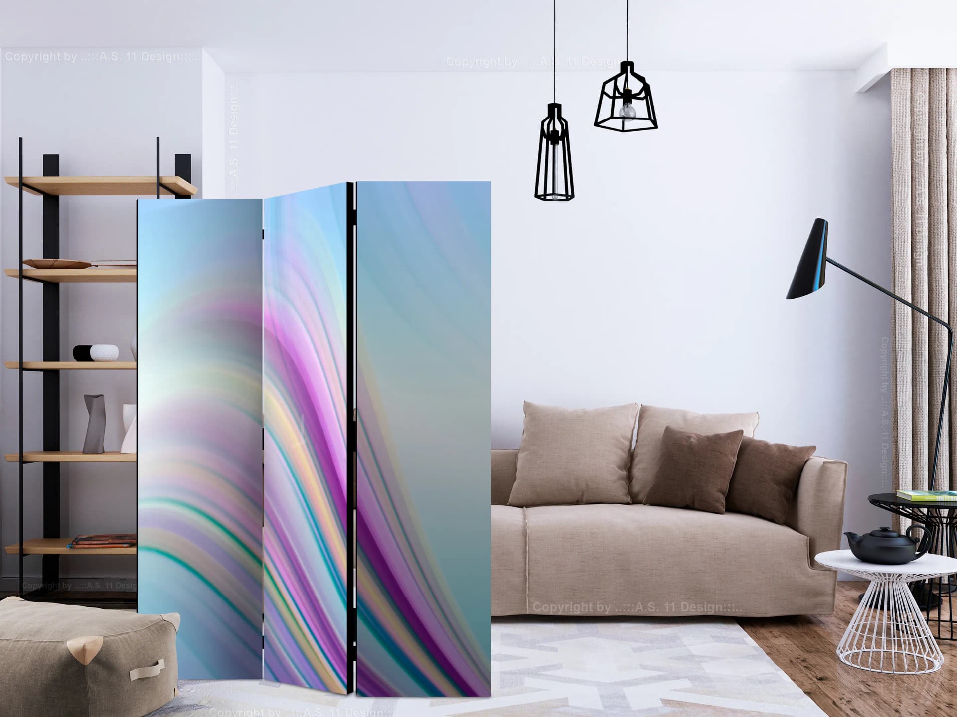 

Parawan 3-częściowy - Rainbow abstract background [Room Dividers] (rozmiar 135x172)