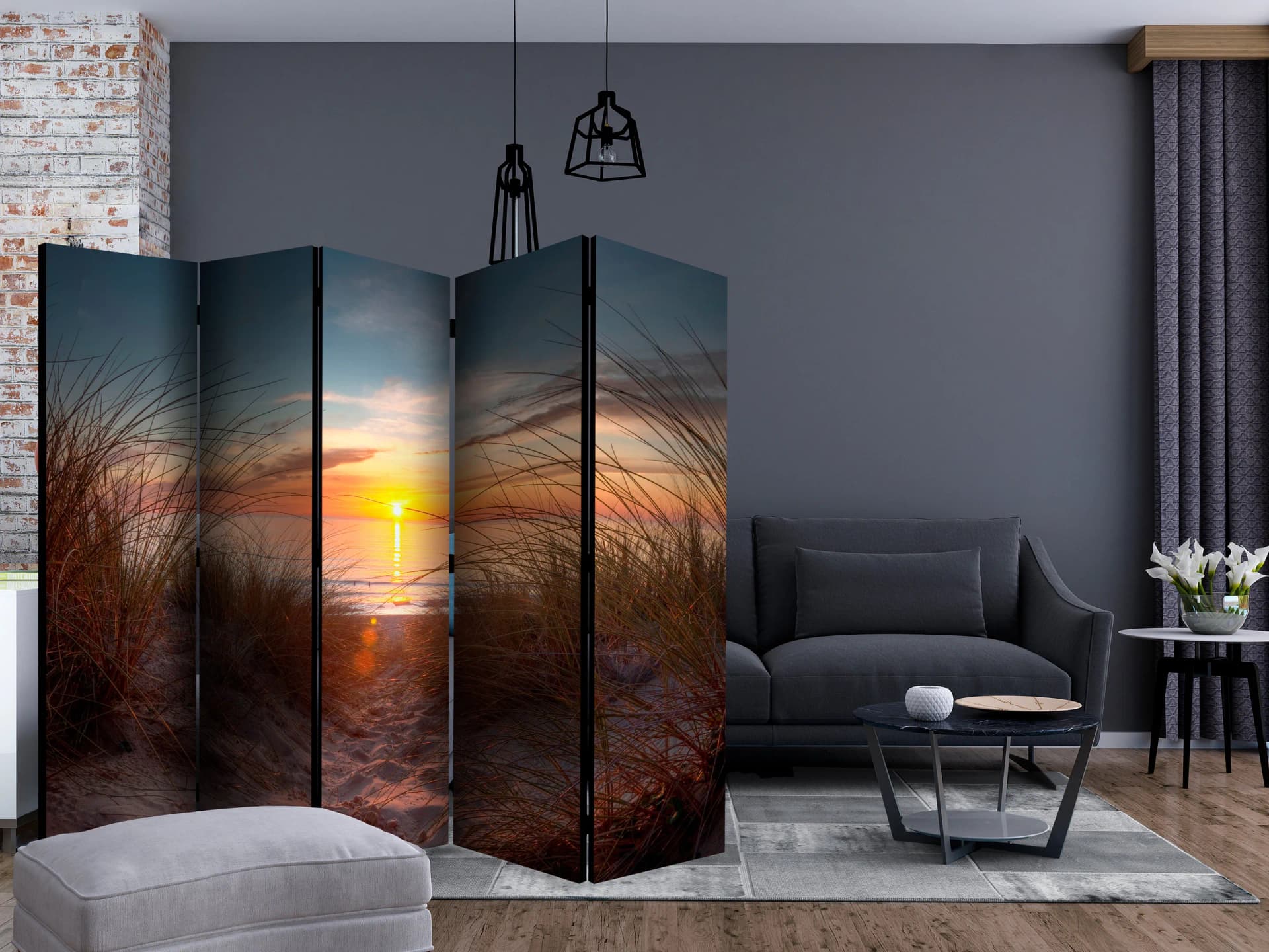 

Parawan 5-częściowy - Zachód słońca nad Oceanem Atlantyckim II [Room Dividers] (rozmiar 225x172)