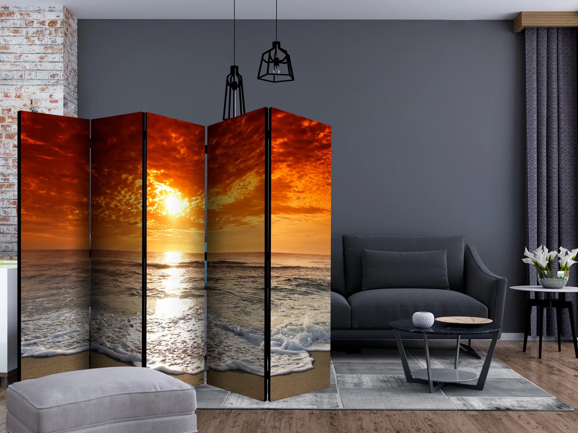 

Parawan 5-częściowy - Bajkowy zachód słońca II [Room Dividers] (rozmiar 225x172)