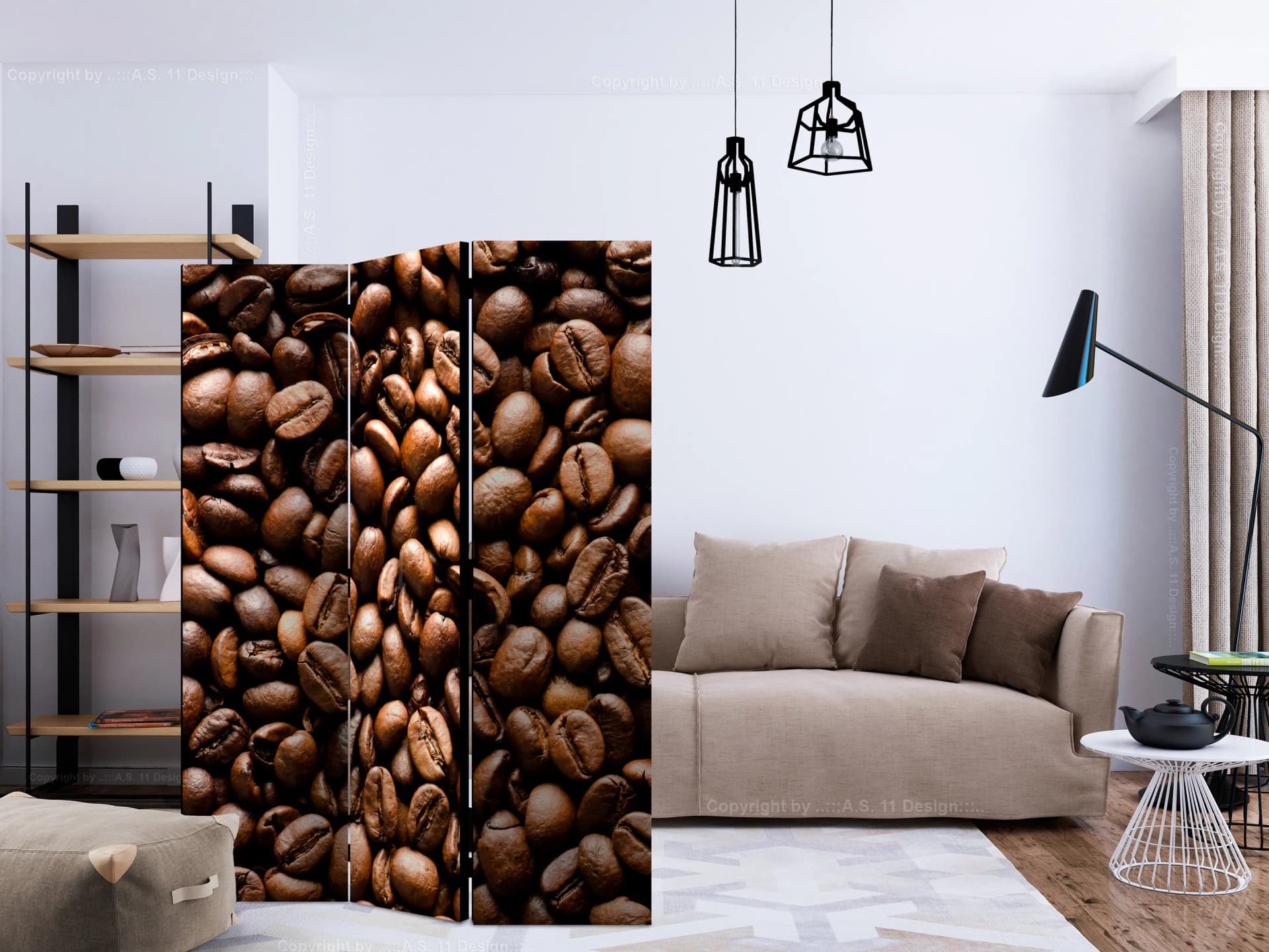 

Parawan 3-częściowy - Roasted coffee beans [Room Dividers] (rozmiar 135x172)