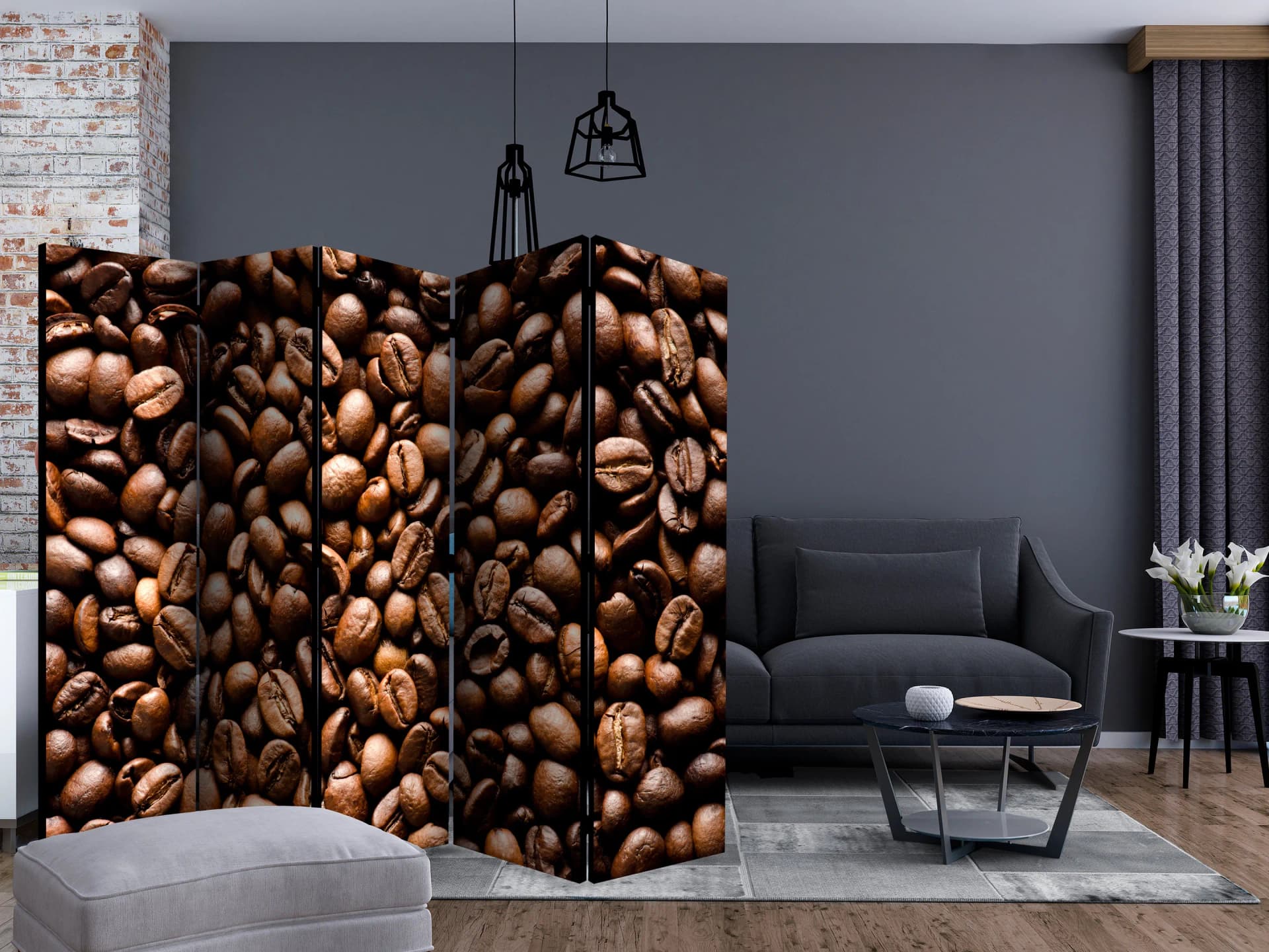 

Parawan 5-częściowy - Roasted coffee beans II [Room Dividers] (rozmiar 225x172)
