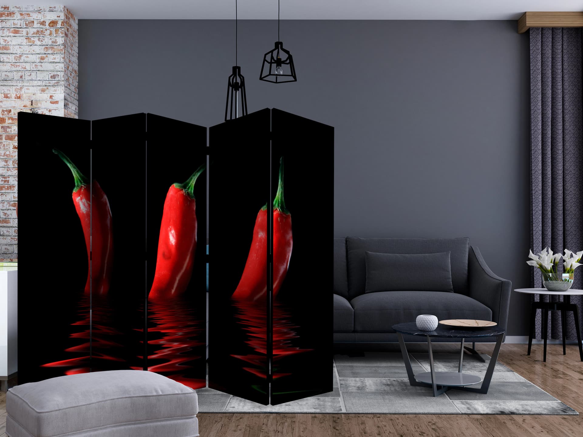 

Parawan 5-częściowy - Papryka chili II [Room Dividers] (rozmiar 225x172)