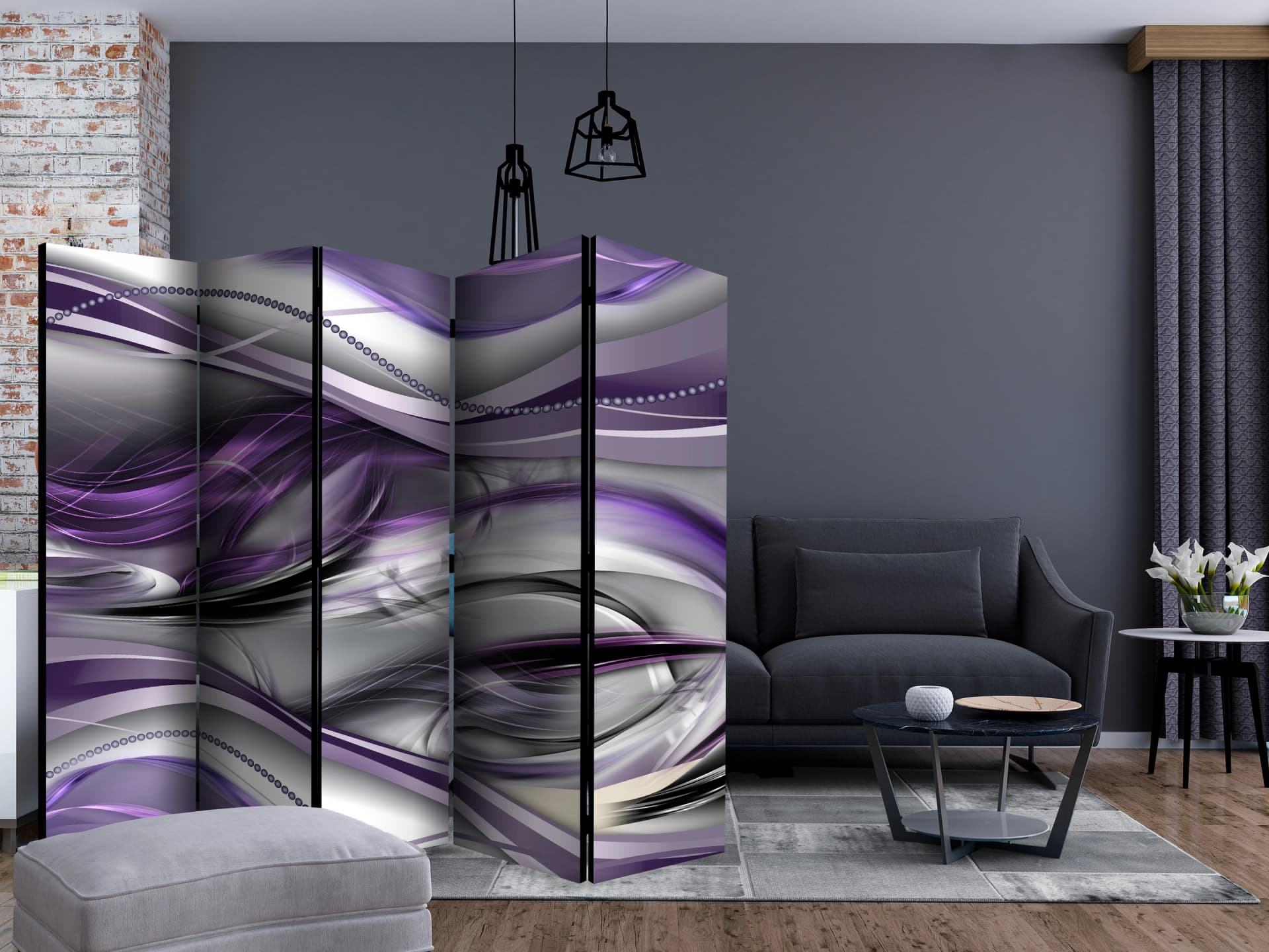 

Parawan 5-częściowy - Tunele (fioletowy) II [Room Dividers] (rozmiar 225x172)