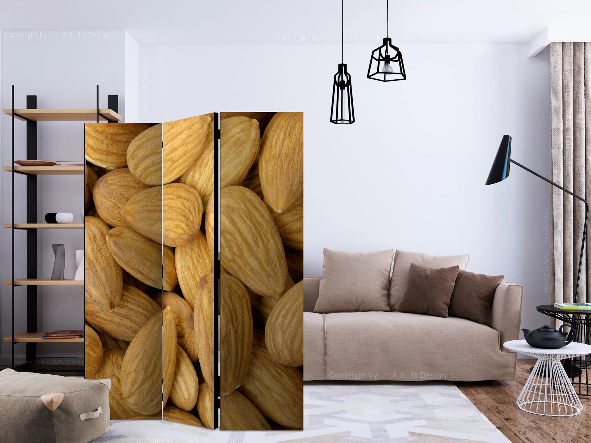 

Parawan 3-częściowy - Tasty almonds [Room Dividers] (rozmiar 135x172)