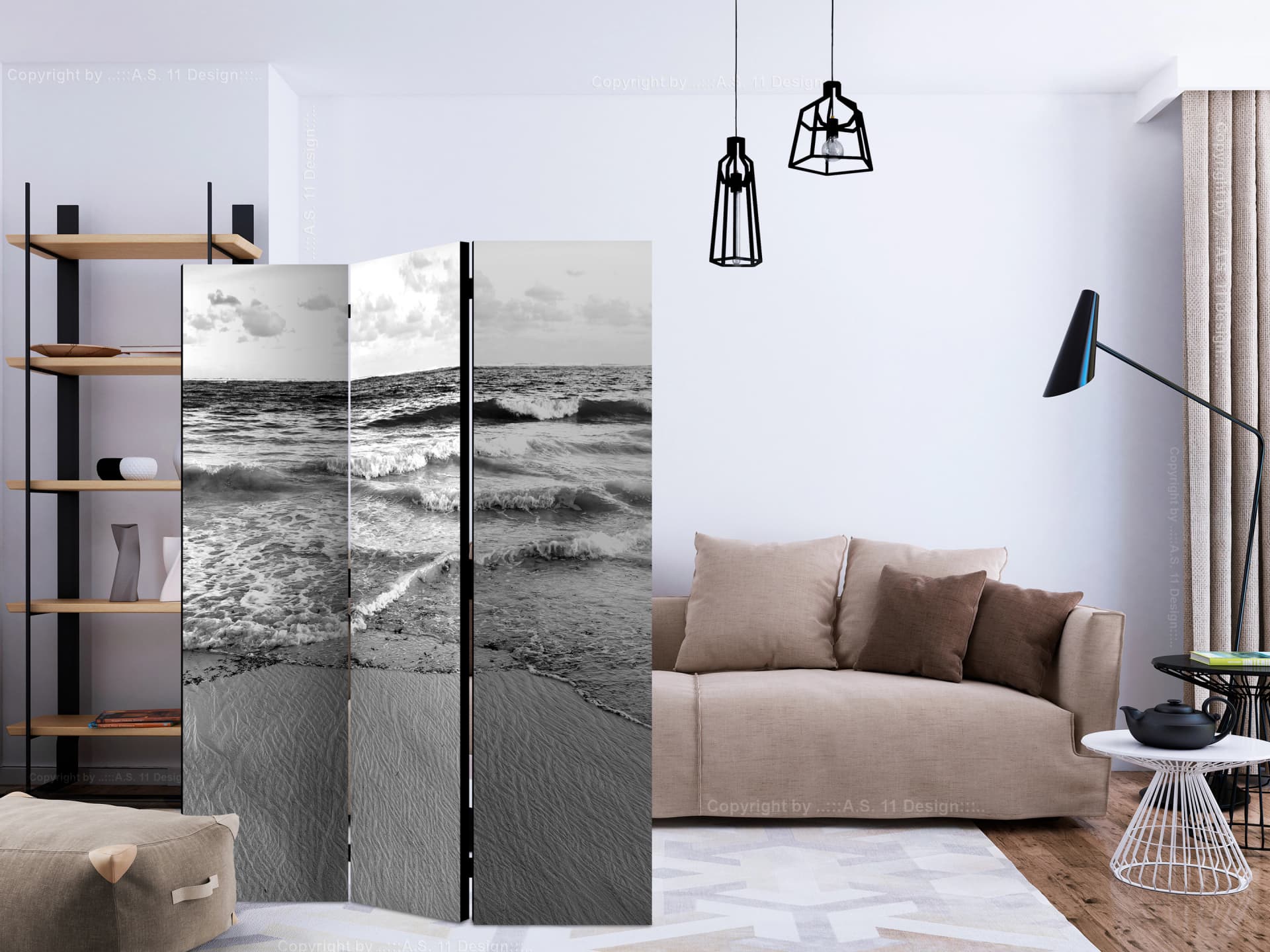 

Parawan 3-częściowy - Subtelne popołudnie [Room Dividers] (rozmiar 135x172)