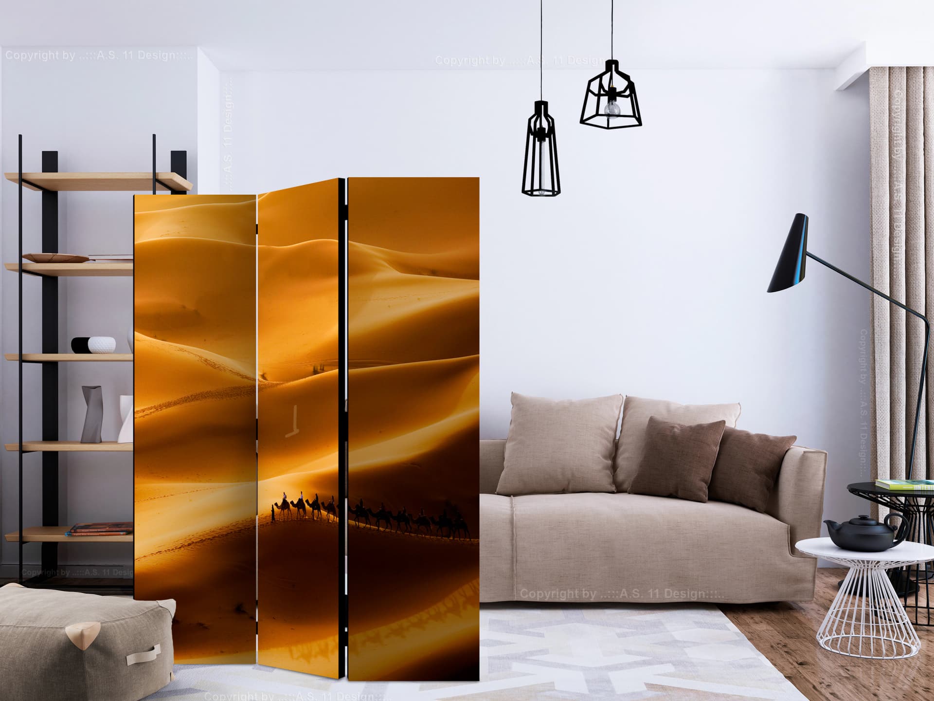 

Parawan 3-częściowy - Karawan wielbłądów [Room Dividers] (rozmiar 135x172)