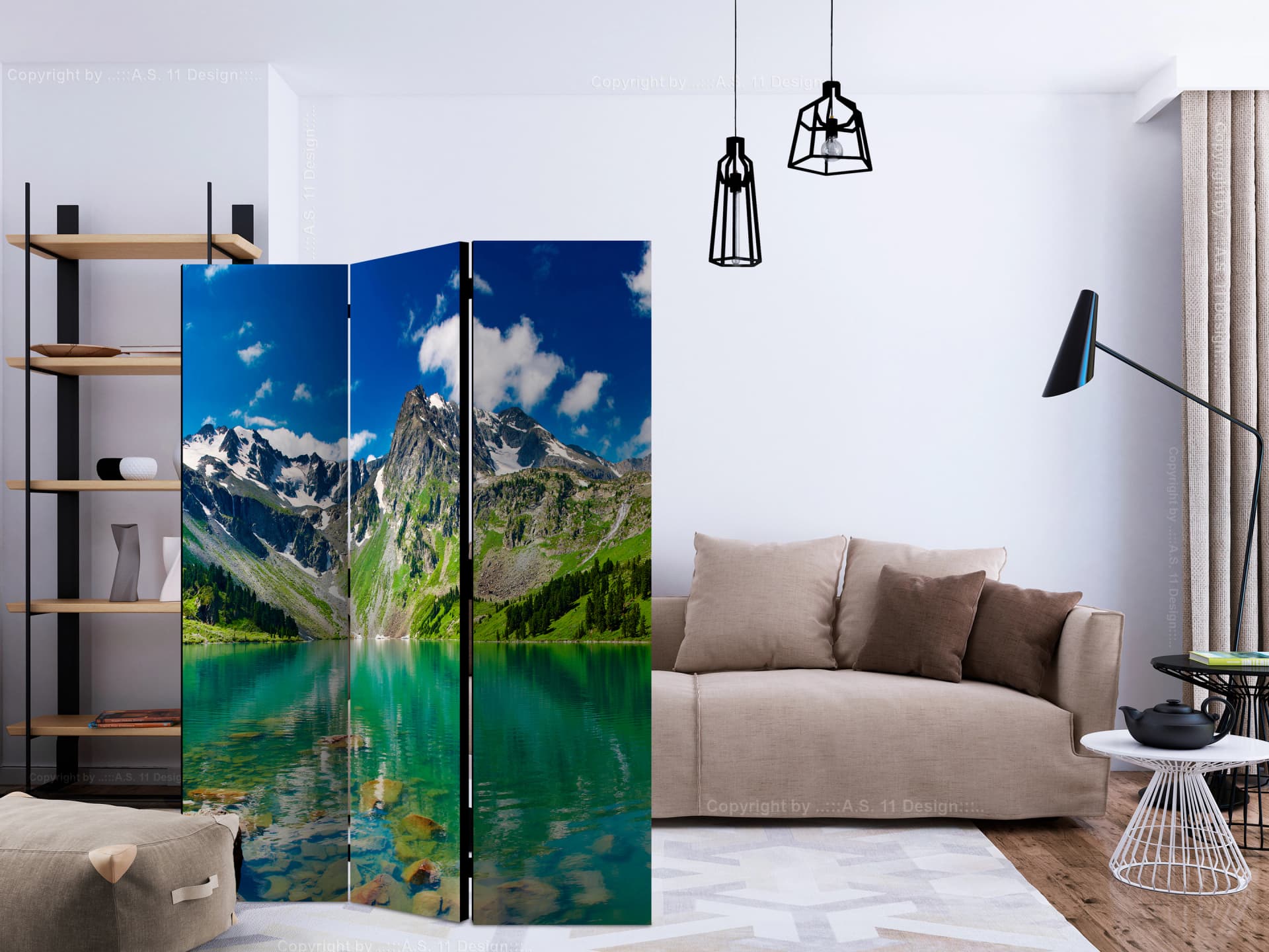 

Parawan 3-częściowy - Górskie jezioro [Room Dividers] (rozmiar 135x172)