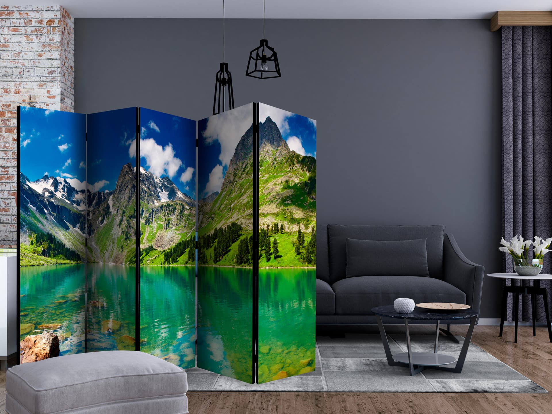 

Parawan 5-częściowy - Górskie jezioro II [Room Dividers] (rozmiar 225x172)