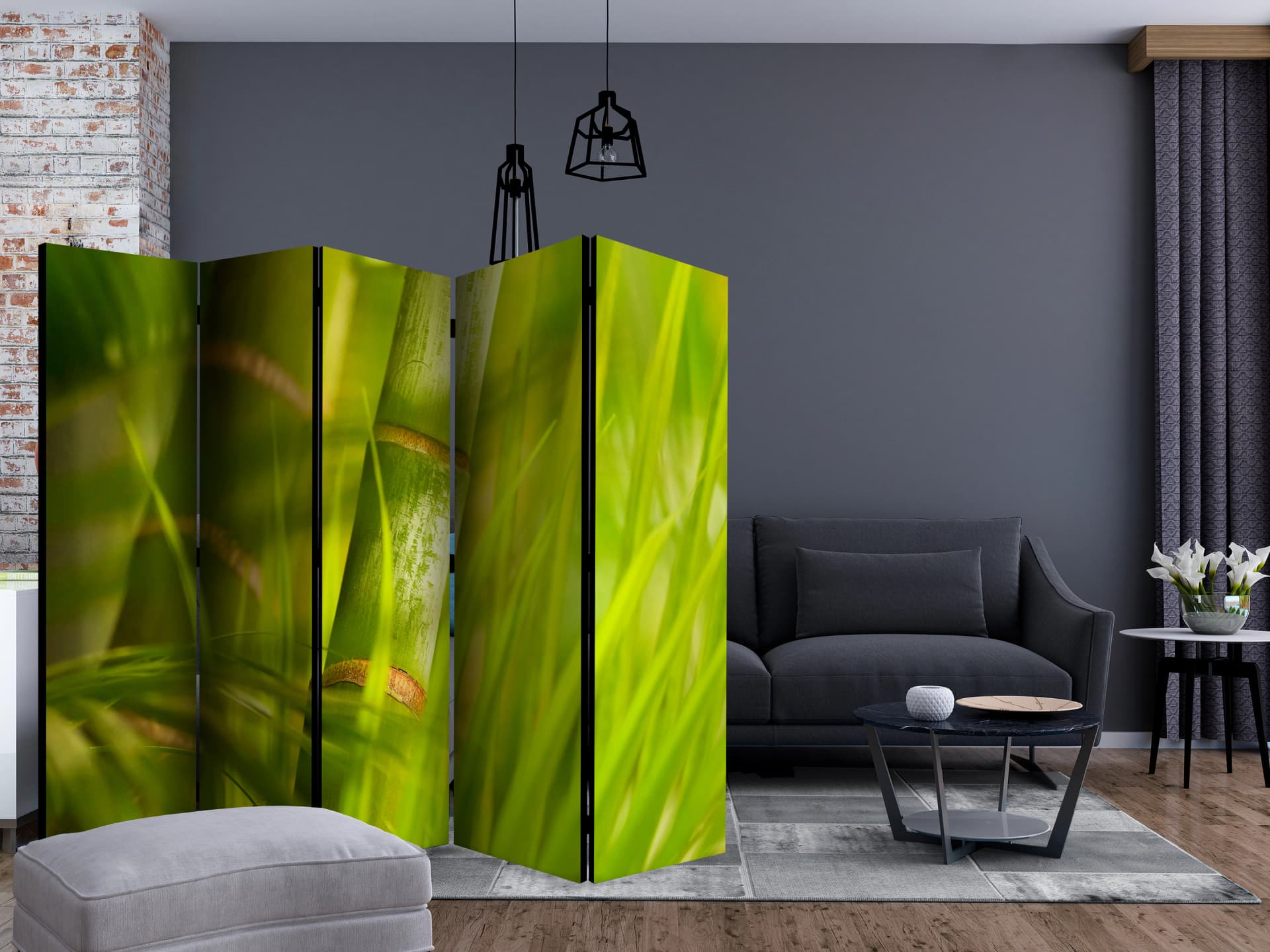 

Parawan 5-częściowy - bambus - natura zen II [Room Dividers] (rozmiar 225x172)